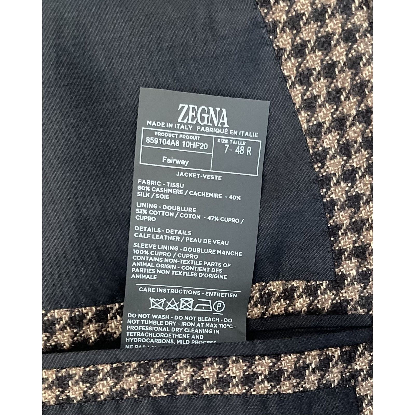 Ermenegildo Zegna $4,995 NWT ZEGNA Brown Checks Cashmere Sport Coat 48(38)R Size 38R - 10 Thumbnail