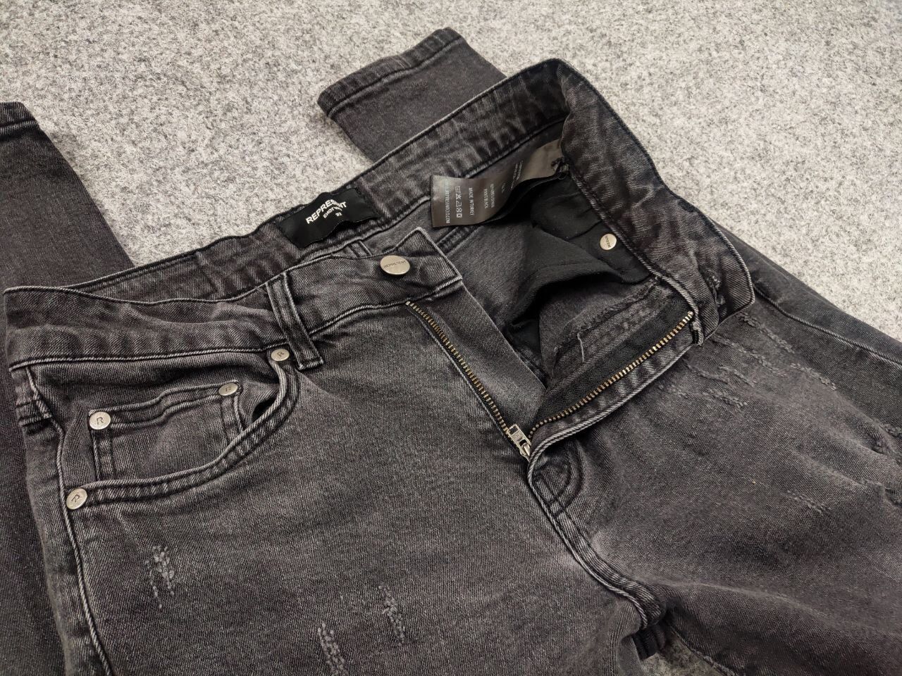 Represent Clo. Represent Design black distressed Denim Jeans Slim Fit Size US 32 / EU 48 - 11 Thumbnail