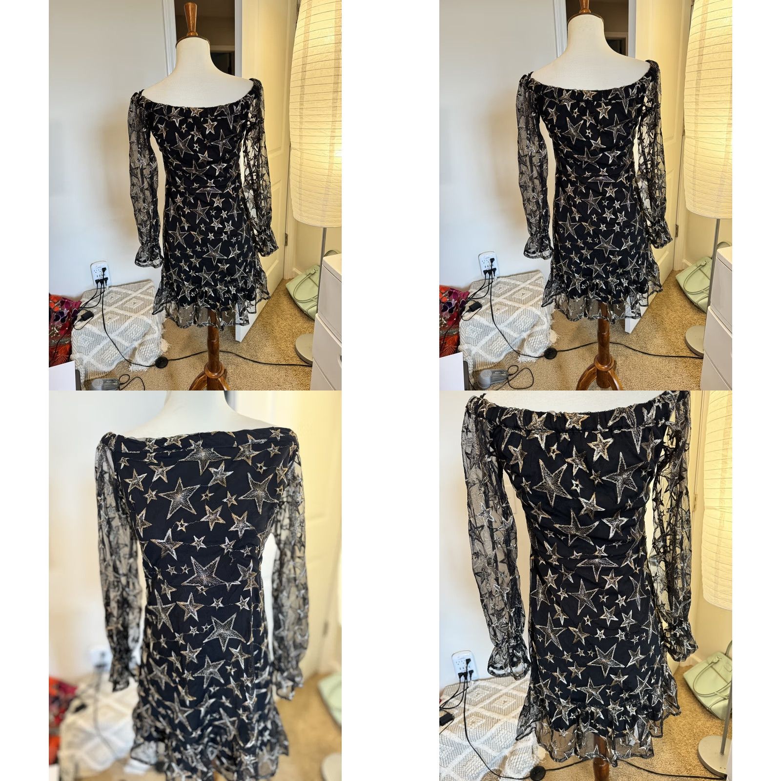Sam Edelman VINTAGE Sam Edelman NWT Black Gold Star Party Cocktail Dress Women 4 A-Line Bodycon Fit & Flare Short Dress Womens Size S / US 4 / IT 40 - 8 Thumbnail