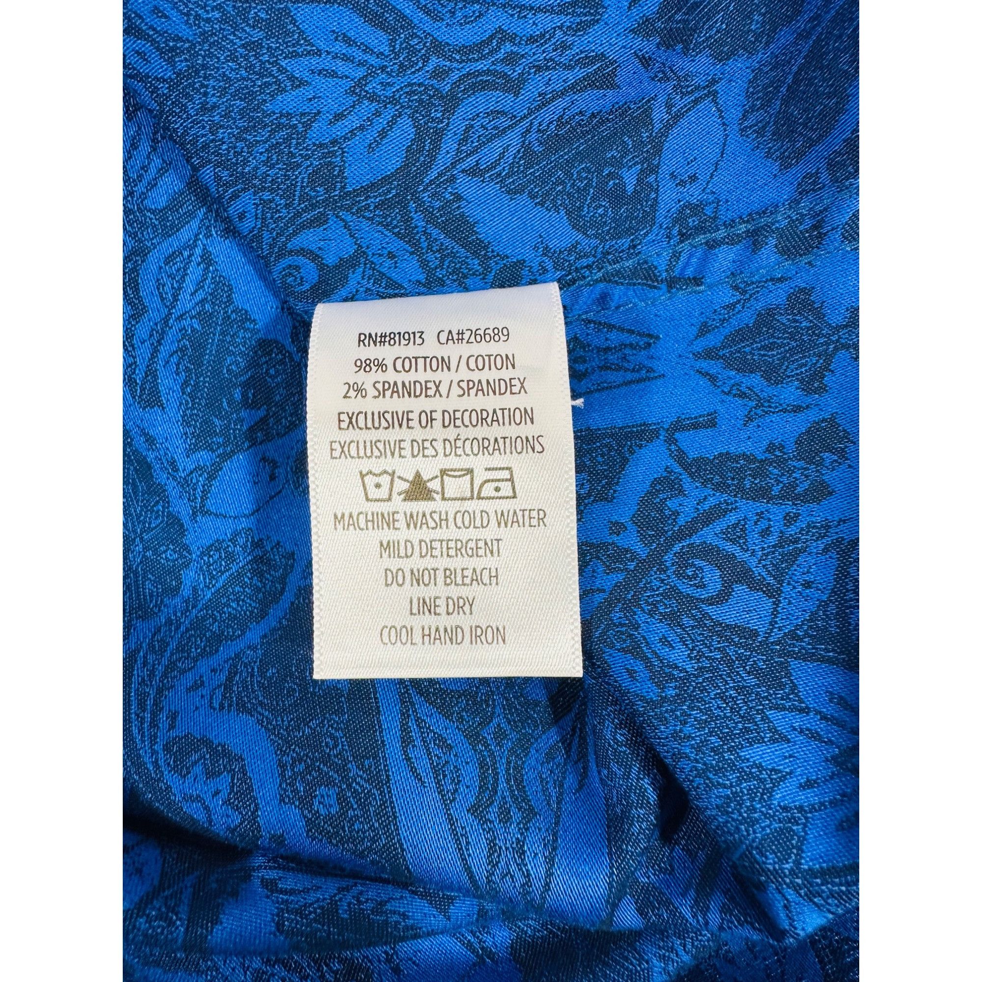 Robert Graham Robert Graham Highland Stretch Mens Jacquard Bright Blue Lon Size US L / EU 52-54 / 3 - 5 Thumbnail