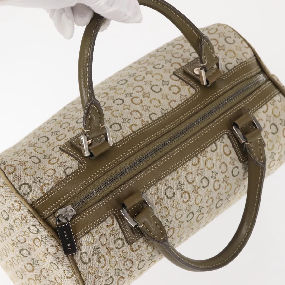 Celine CELINE C Macadam Canvas Hand Bag Beige Silver Size ONE SIZE - 7 Thumbnail
