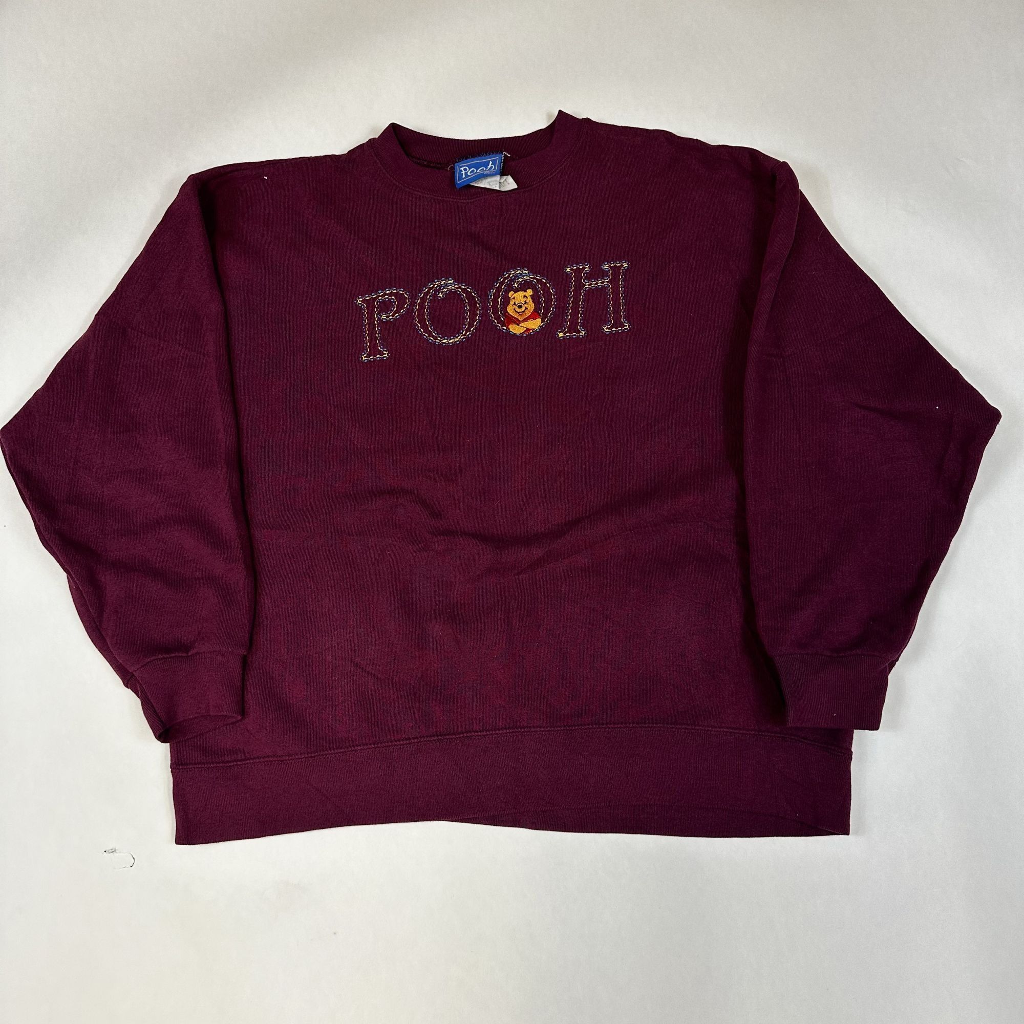 Disney Vintage Disney Pooh Burgundy Sweatshirt Crewneck Pullover Em Size US XL / EU 56 / 4 - 1 Thumbnail