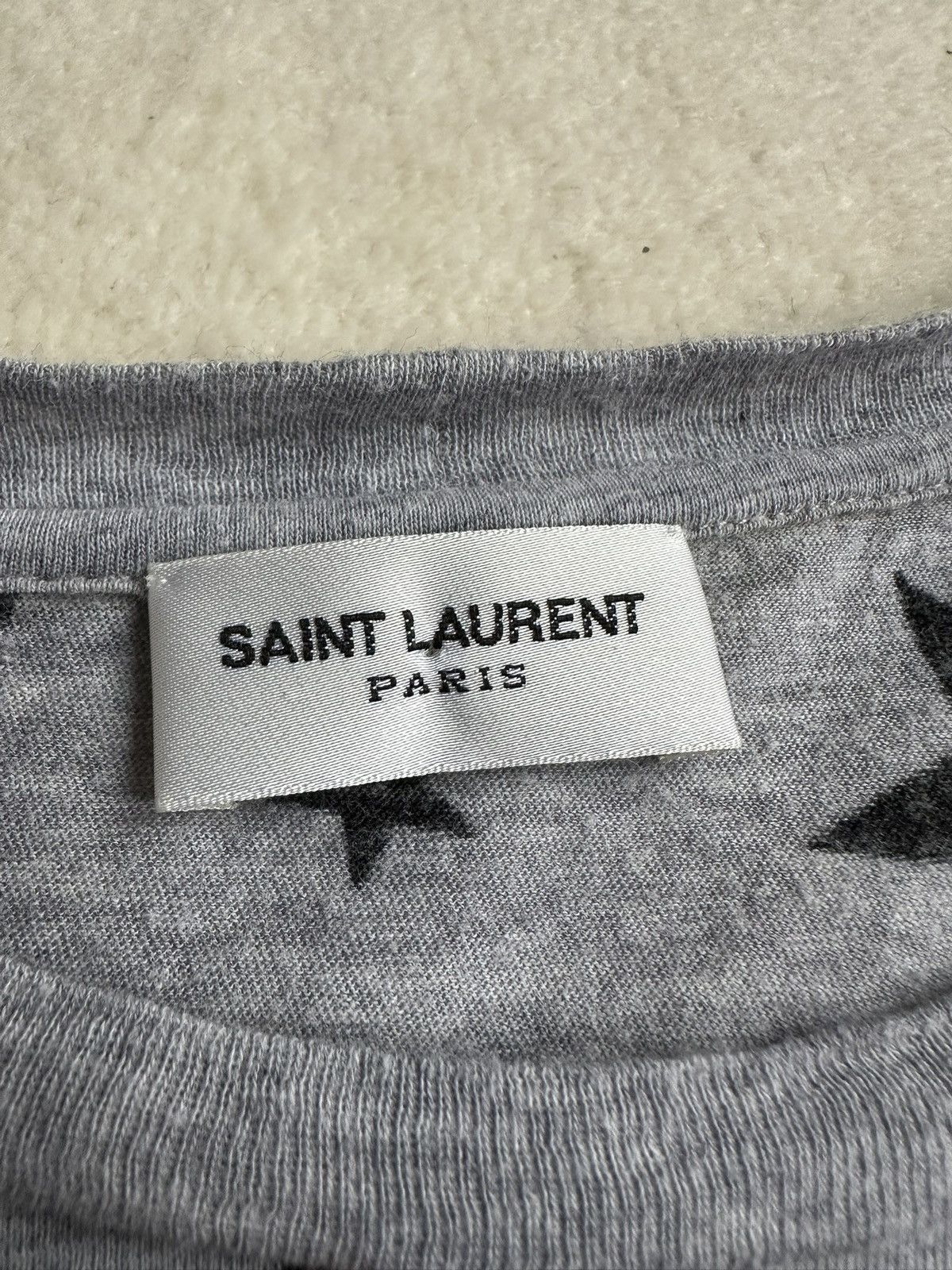 Saint Laurent Paris SS15 Saint Laurent star logo grey t shirt Psych Rock Hedi L Size US L / EU 52-54 / 3 - 17 Thumbnail