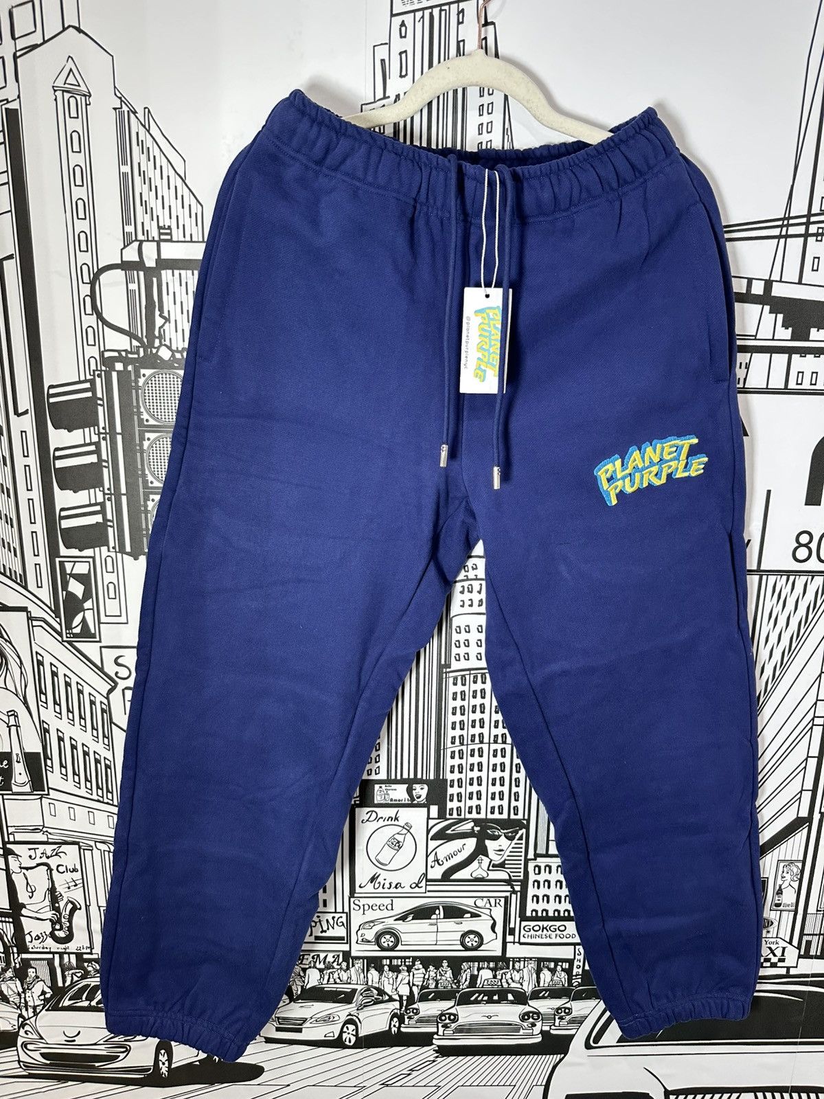 Other Planet Purple Stacked Logo Sweatpants Medium Blue Size US 32 / EU 48 - 1 Thumbnail