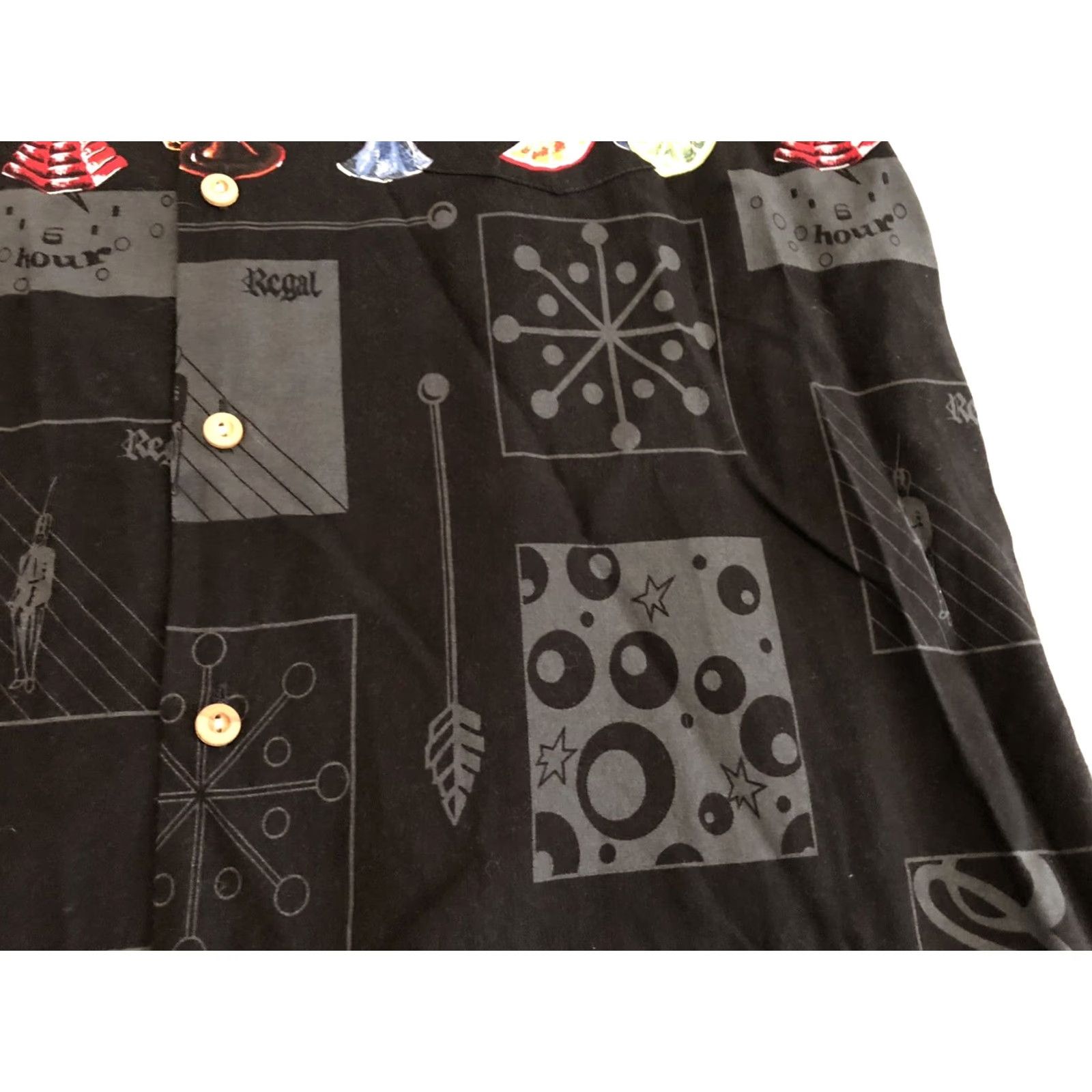 Paradise Found Paradise Found Shirt Hawaiian Rayon Aloha Happy Hour Cocktails Drinks Men XL Black Short Sleeve Button-Up Mens Size US XL / EU 56 / 4 - 4 Thumbnail