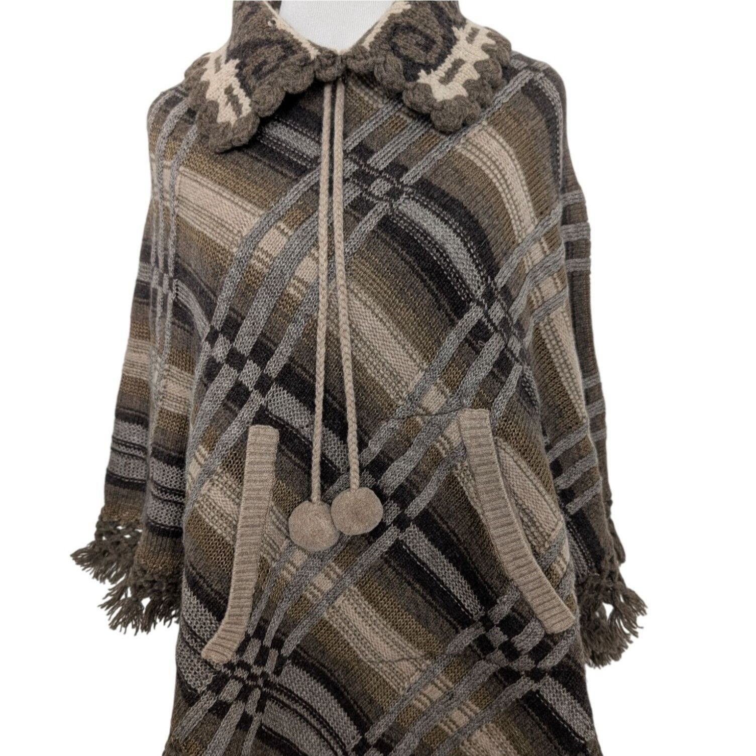 Ralph Lauren NEW RRL Ralph Ralph Lauren Plaid Jacquard Poncho Womens Size Size S / US 4 / IT 40 - 2 Thumbnail