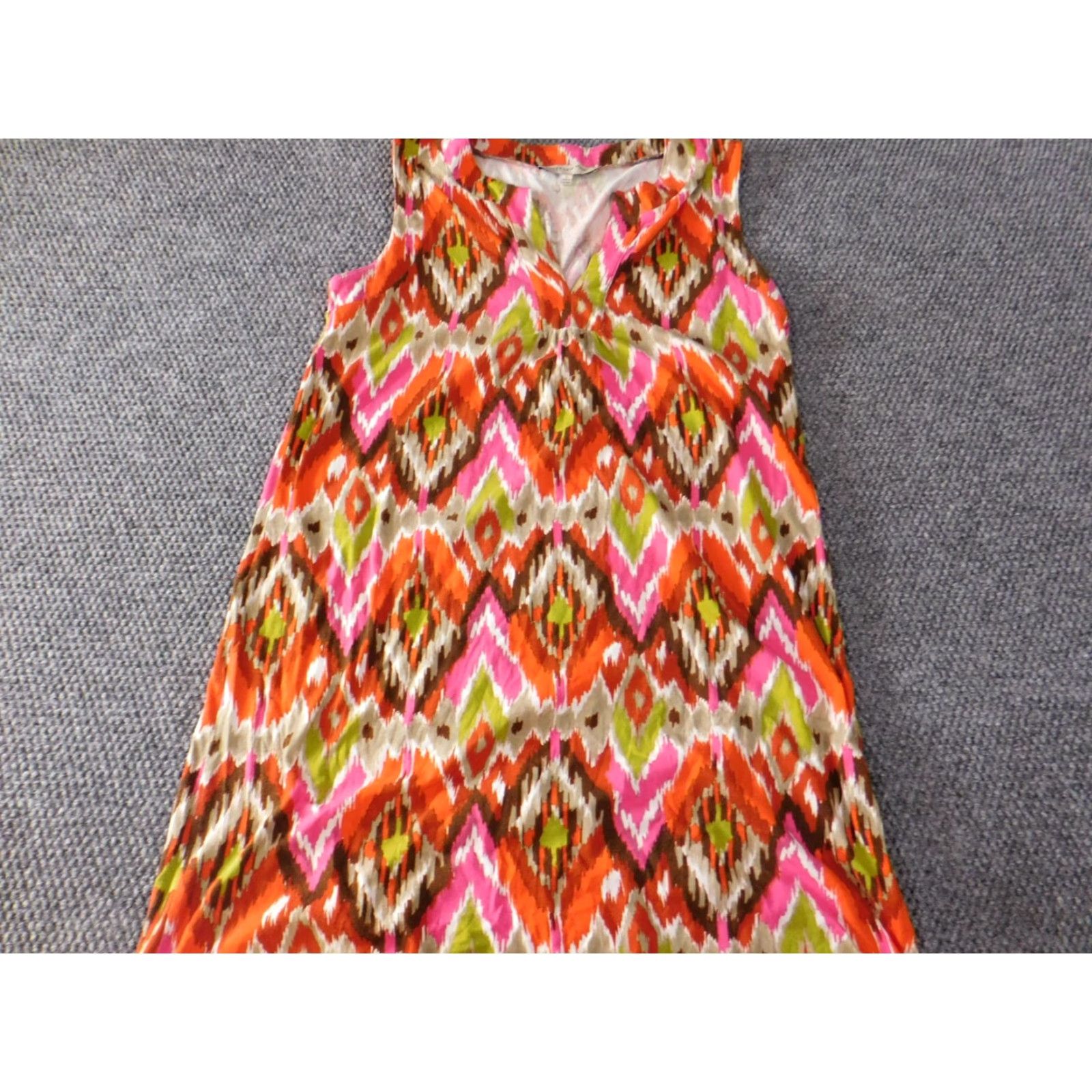 Jones New York Jones New York Womens dress A-Line Knit Cotton Red L Knee Length Puff Sleeveless Sundress Casual Summer Vintage No Crochet Mock Neck Zip Victory? Size L / US 10 / IT 46 - 3 Thumbnail