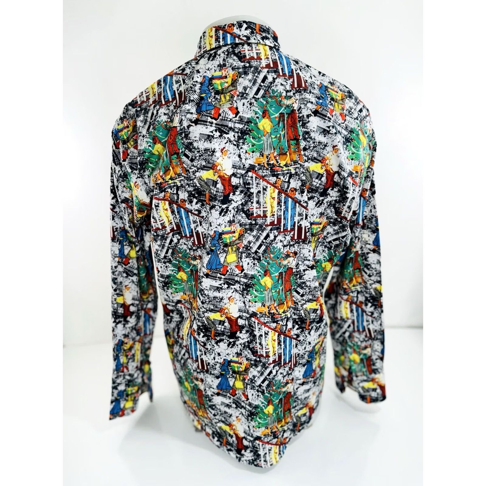 Robert Graham Robert Graham Holiday Christmas 50s Family Throwback Mens L Shirt Multicolor Size US L / EU 52-54 / 3 - 6 Thumbnail