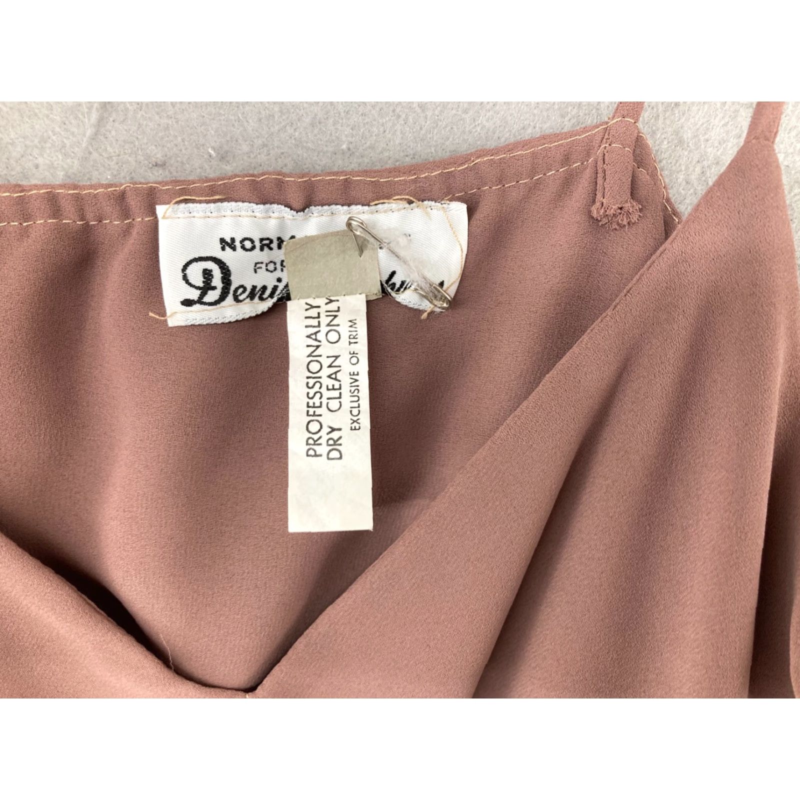 Vintage VINTAGE Norman Berg Tea Dress Womens Size 14 Beige Knee Length 80s Art Deco Size XL / US 12-14 / IT 48-50 - 6 Thumbnail