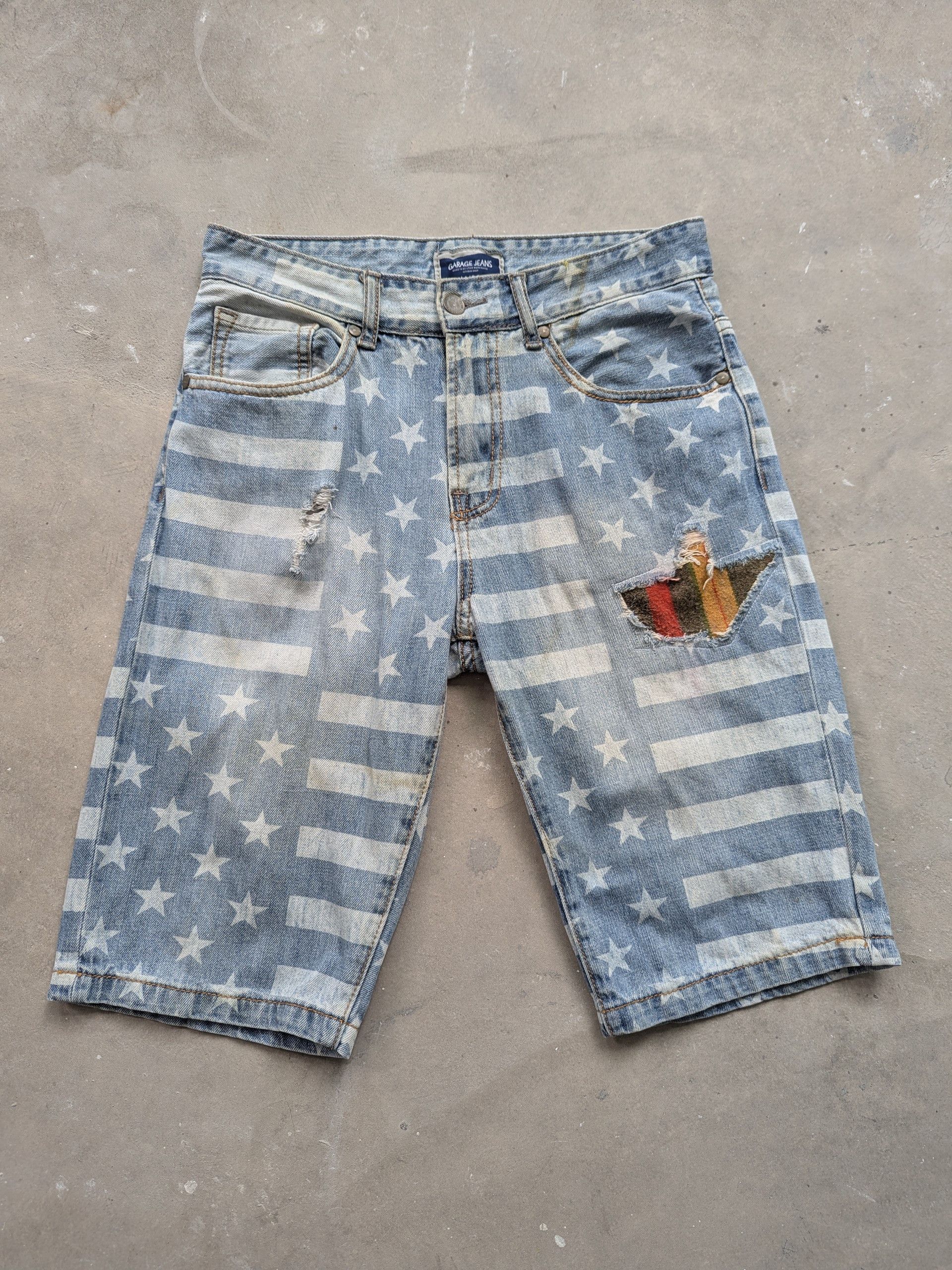 Japanese Brand × Vintage Vintage Garage Jeans Distressed American Flag Size US 28 / EU 44 - 1 Thumbnail