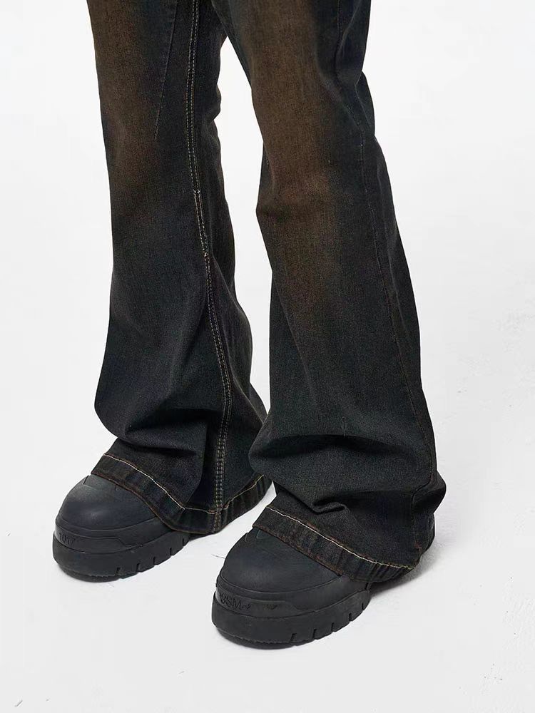 Japanese Brand × Jean Vintage-style contrast mud-dyed bootcut jeans Size US 34 / EU 50 - 4 Thumbnail
