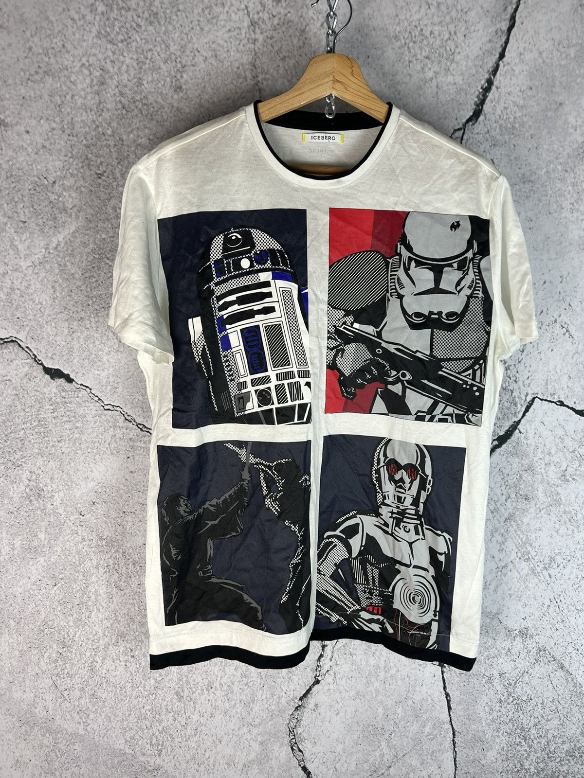 Iceberg ICEBERG Black Printed Dart Wader Black T-Shirt M Size US M / EU 48-50 / 2 - 1 Thumbnail