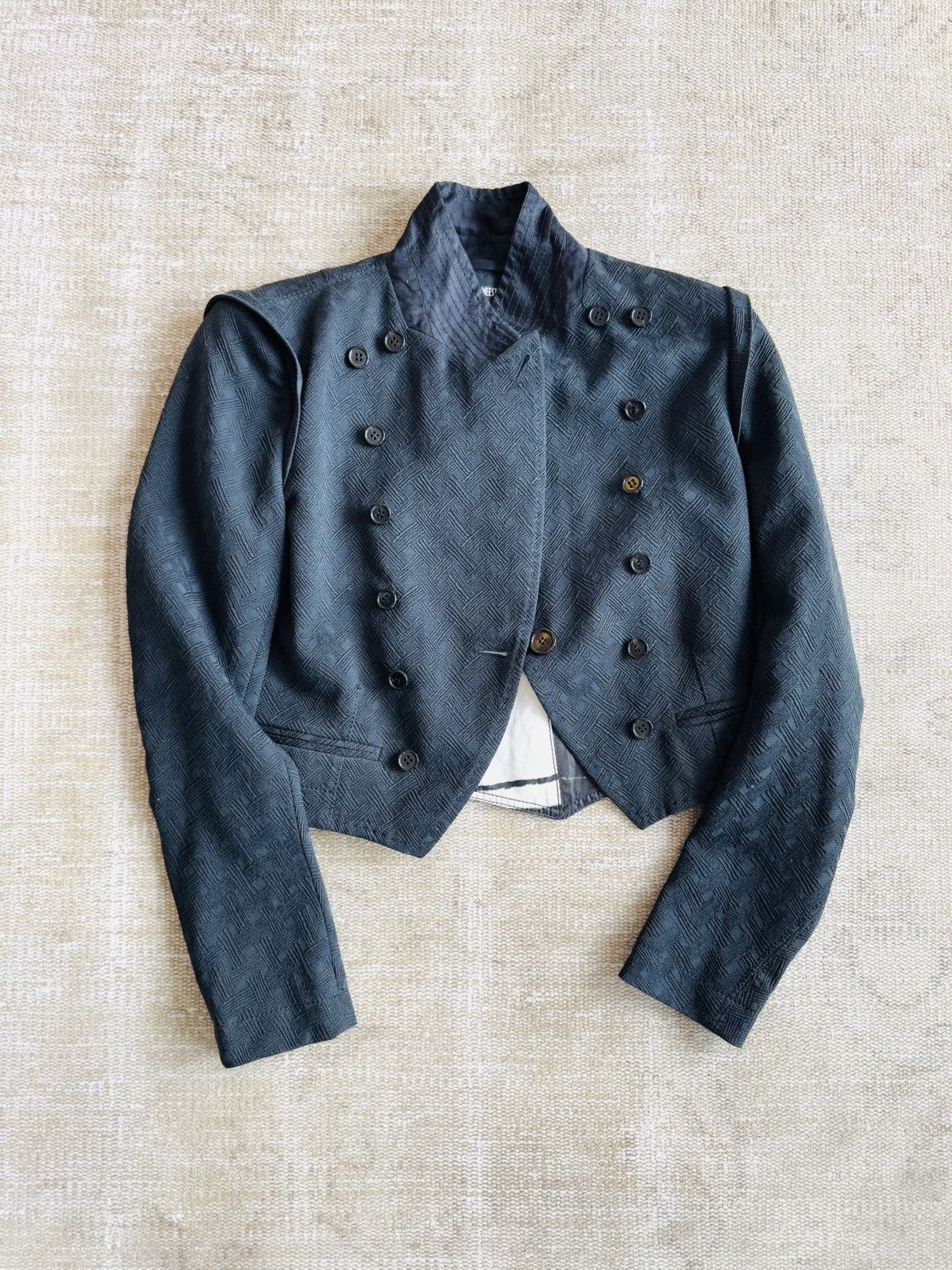 Ann Demeulemeester 2011 Ann Demeulemeester black jacquard blazer w/ placket Size XS / US 0-2 / IT 36-38 - 5 Thumbnail