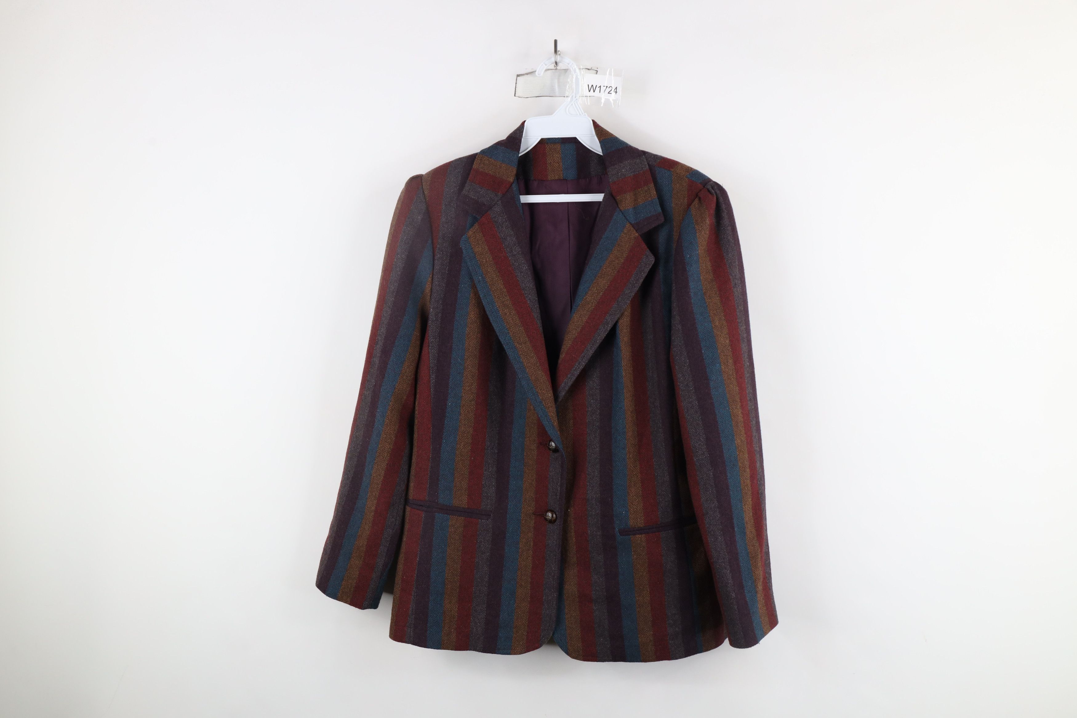 Vintage Vintage 90s Streetwear Rainbow Striped Blazer Jacket USA Size M / US 6-8 / IT 42-44 - 1 Thumbnail