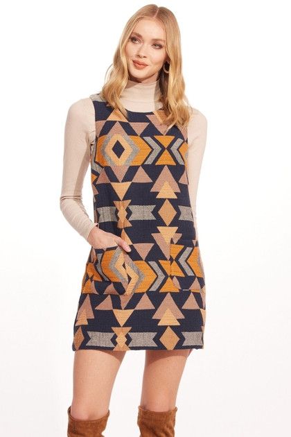Eva Franco Eva Franco Polygon Twiggy Jacquard Mini Shift Dress Size S / US 4 / IT 40 - 1 Thumbnail