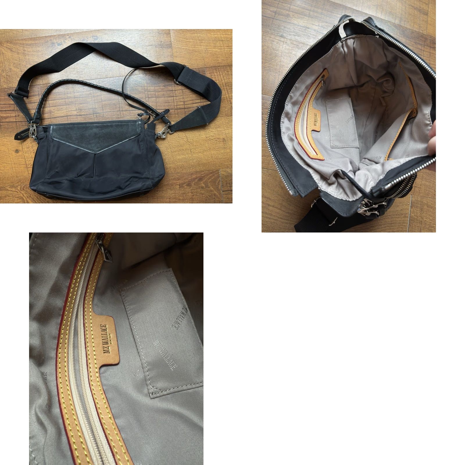 MZ Wallace VINTAGE mz wallace Crossbody Bag Suede / Nylon + Mini Makeup Bag Black Nylon Leather Size ONE SIZE - 9 Thumbnail