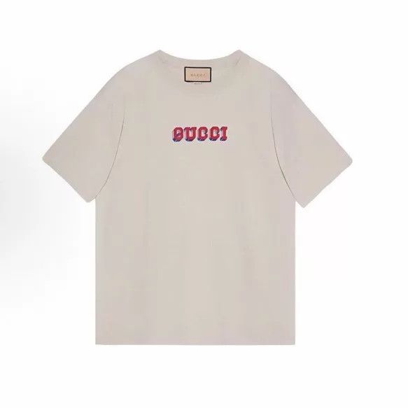 Gucci Gucci Beige Letter Print Short Sleeve Size US M / EU 48-50 / 2 - 1 Thumbnail