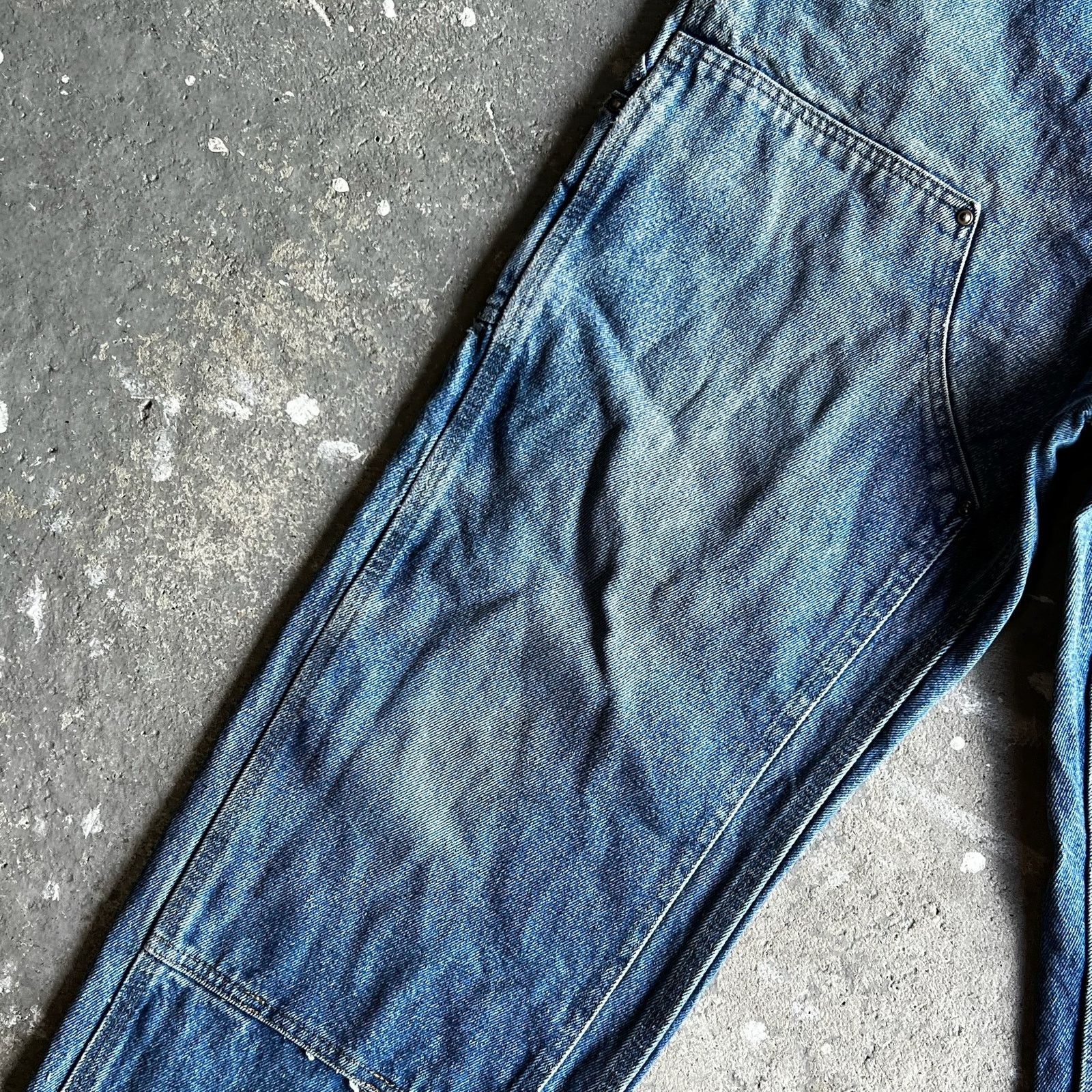 Carhartt × Vintage Carhartt faded denim blue jean double knee work wear pants Size US 35 - 8 Thumbnail
