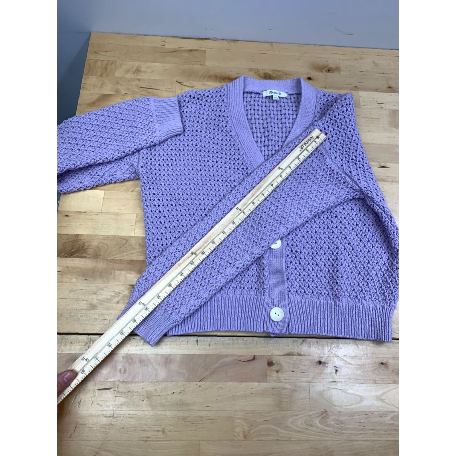 Madewell Madewell Knit Cardigan Womens S Purple Long Sleeve Casual V-Neck Knit Sweater Cardigan Fall Winter Spring Women Mens Girls Size S / US 4 / IT 40 - 5 Thumbnail