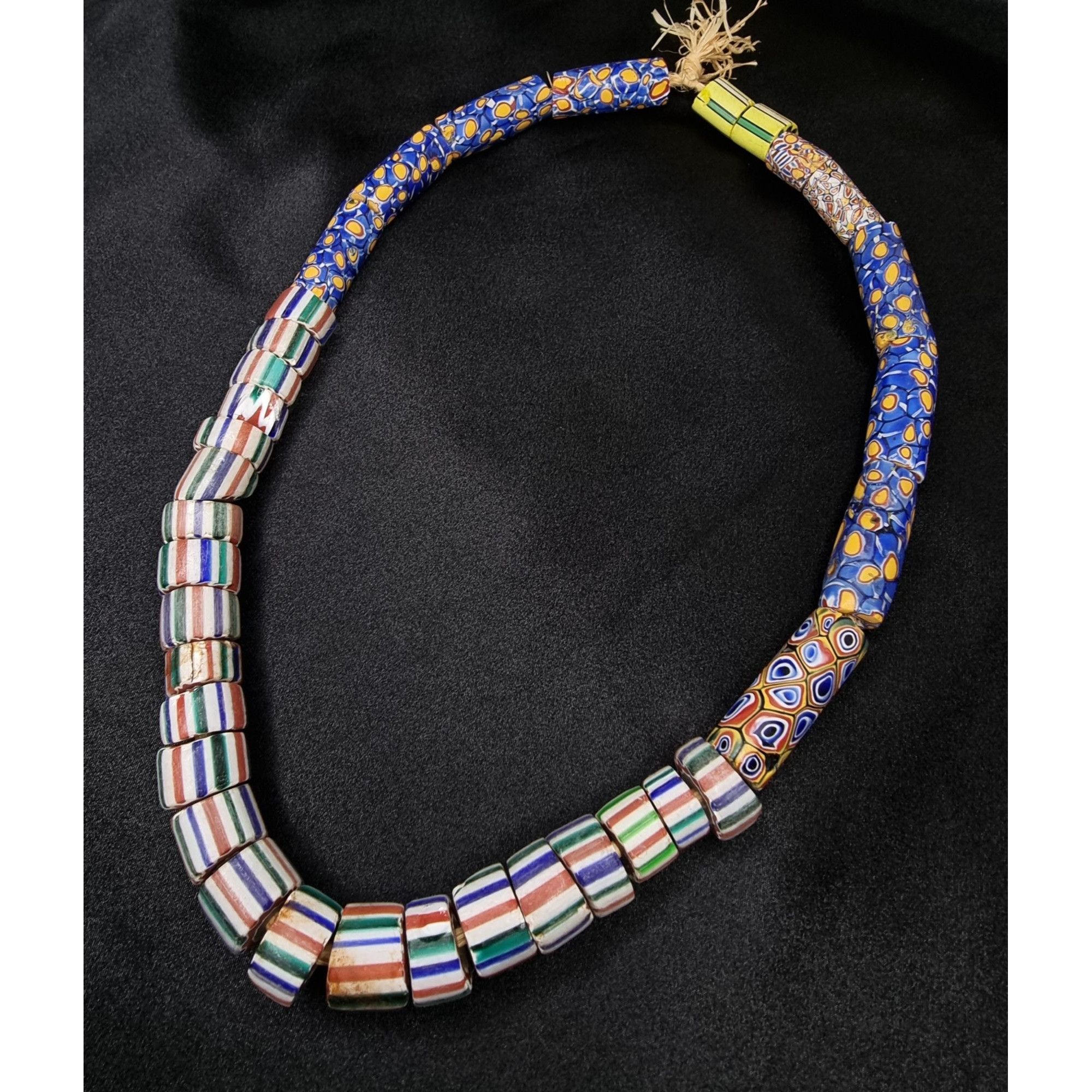 Vintage Antique African Trade Bead Necklace With Chevron & Millefior Size ONE SIZE - 4 Thumbnail