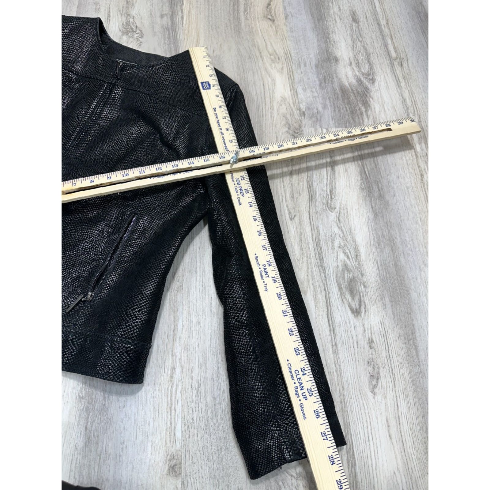 Vintage Terry Lewis Leather Jacket Women Snake Print Collarless Zip M Black Crewile? Size M / US 6-8 / IT 42-44 - 7 Thumbnail