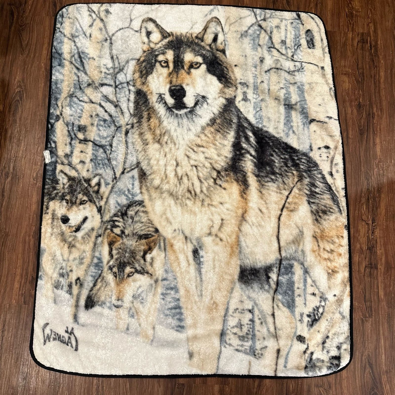 Other Al Agnew Fleece Wolf Wolves Trees Winter Plush Throw Blanket Size ONE SIZE - 2 Thumbnail