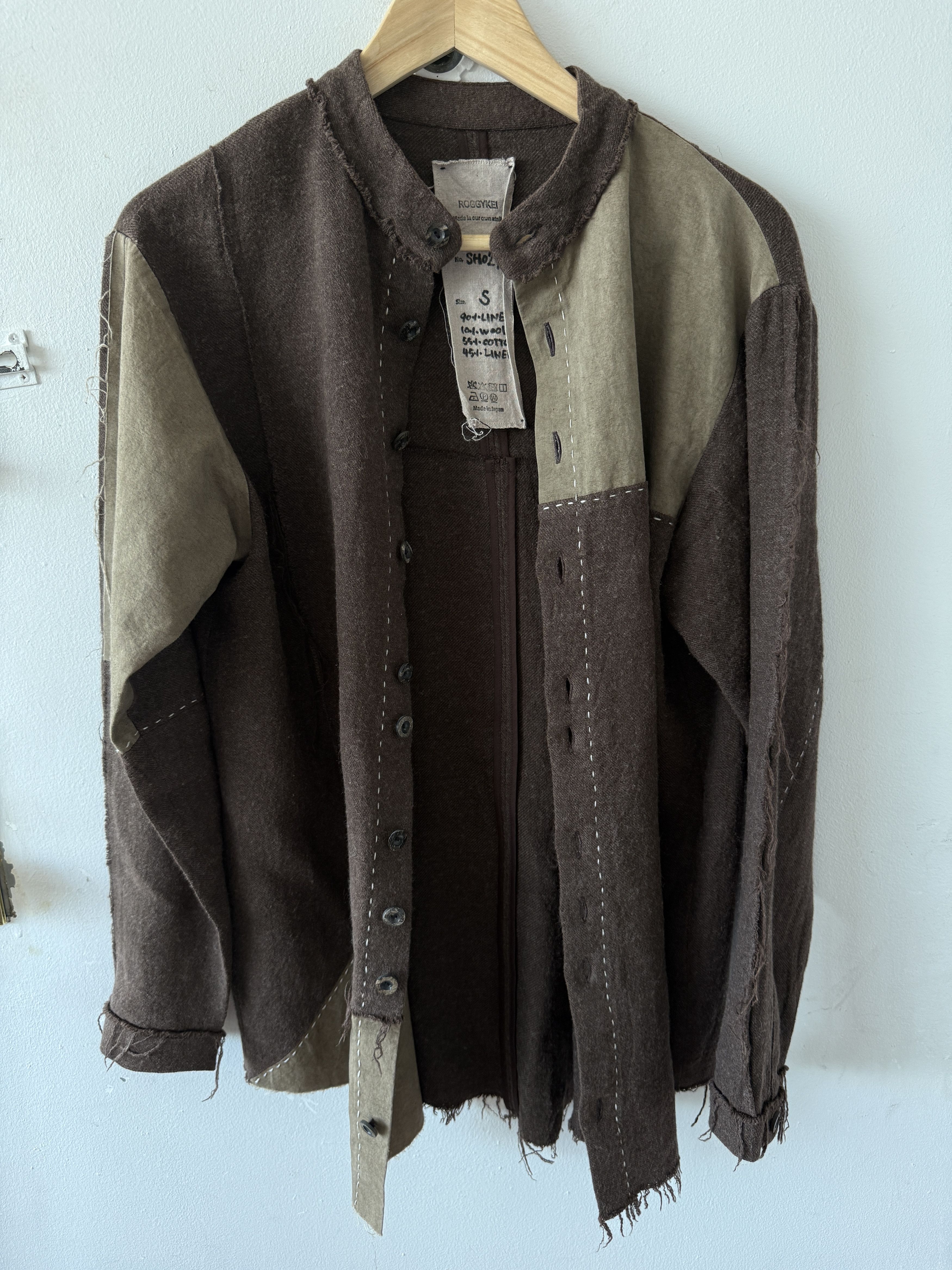 ROGGYKEI Patchwork Linen / Wool Shirt SH02/02 Size US S / EU 44-46 / 1 - 9 Thumbnail