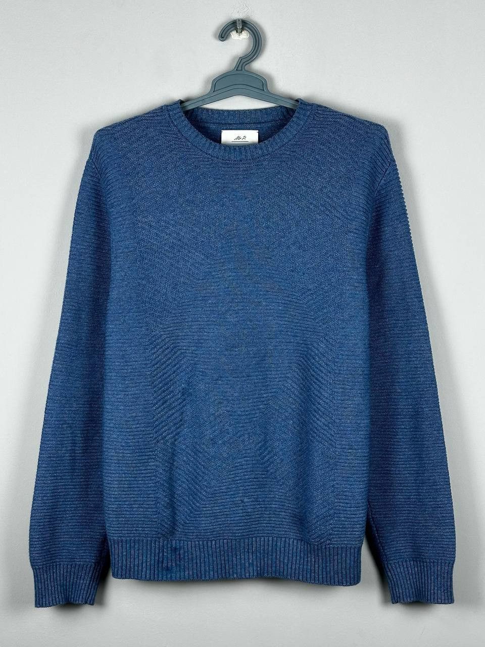 Mr P. Mr. P Blue Heavyweignt Knitted Casual Pullover Sweater Size US XL / EU 56 / 4 - 1 Thumbnail
