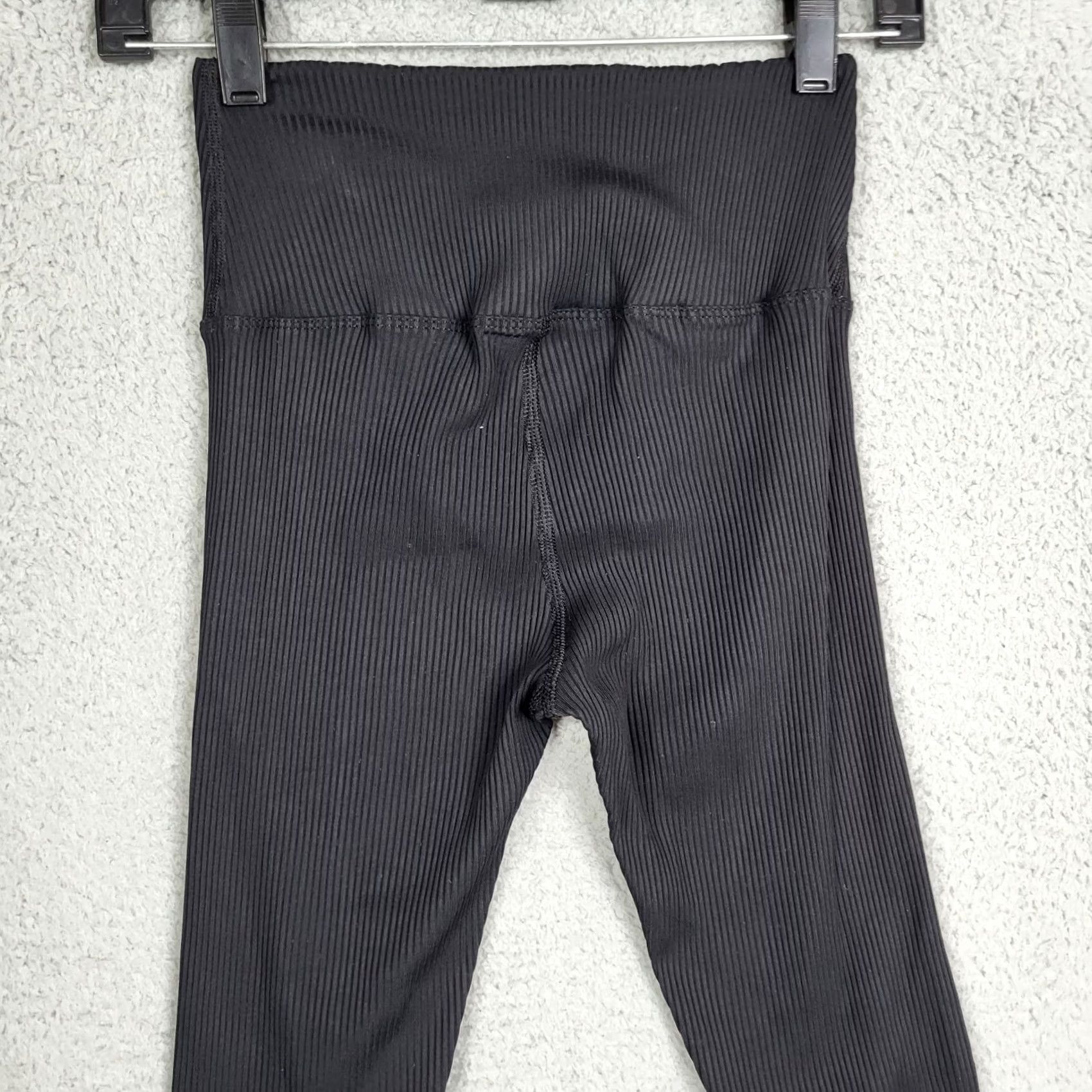 Carbon Carbon38 Ribbed Black Womens Leggings Sz S Size 28" / US 6 / IT 42 - 2 Thumbnail