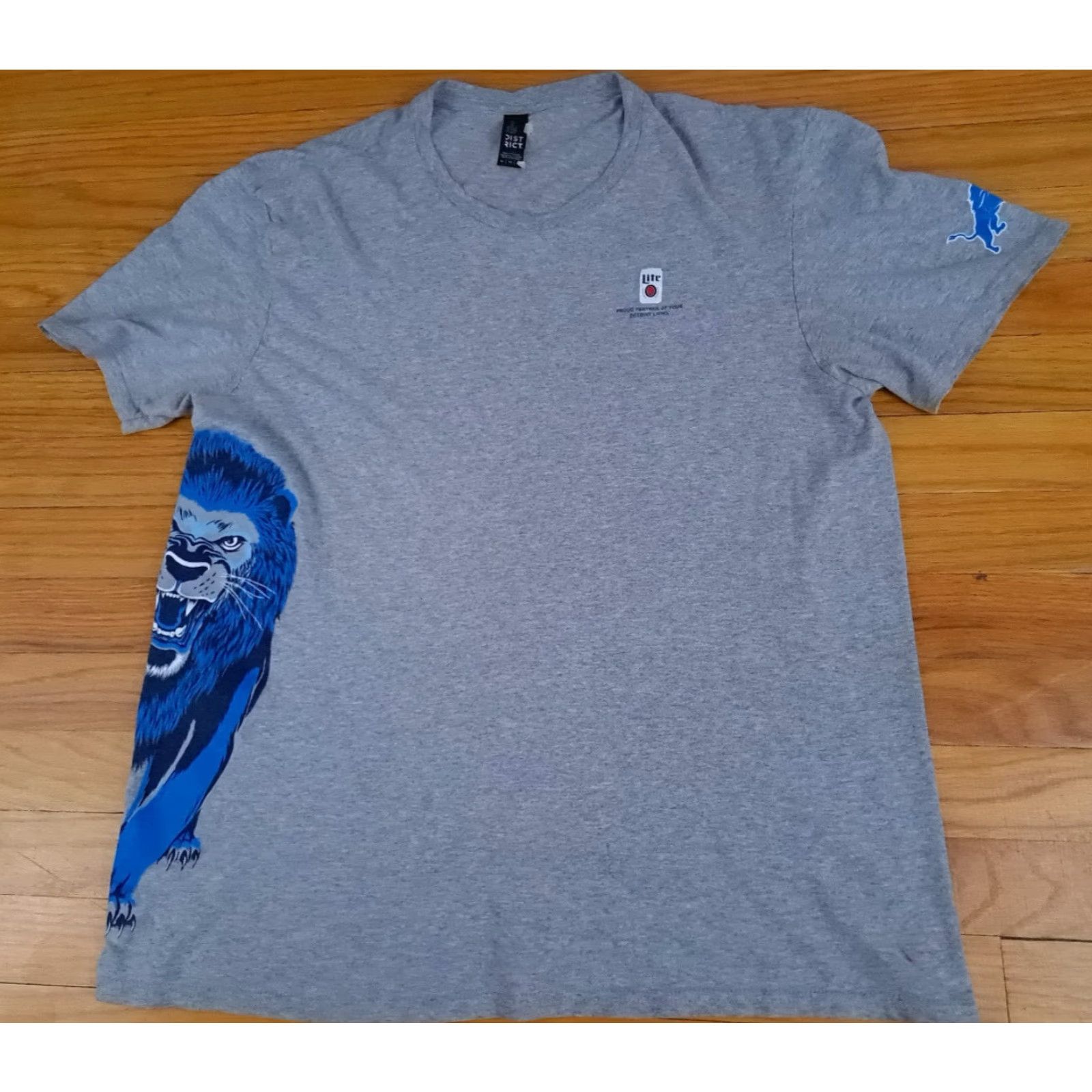 Vintage Detroit Lions T-Shirt XL Gray Miller Lite Draft Day Short Sleeve Mens Shirt Size US XL / EU 56 / 4 - 3 Thumbnail