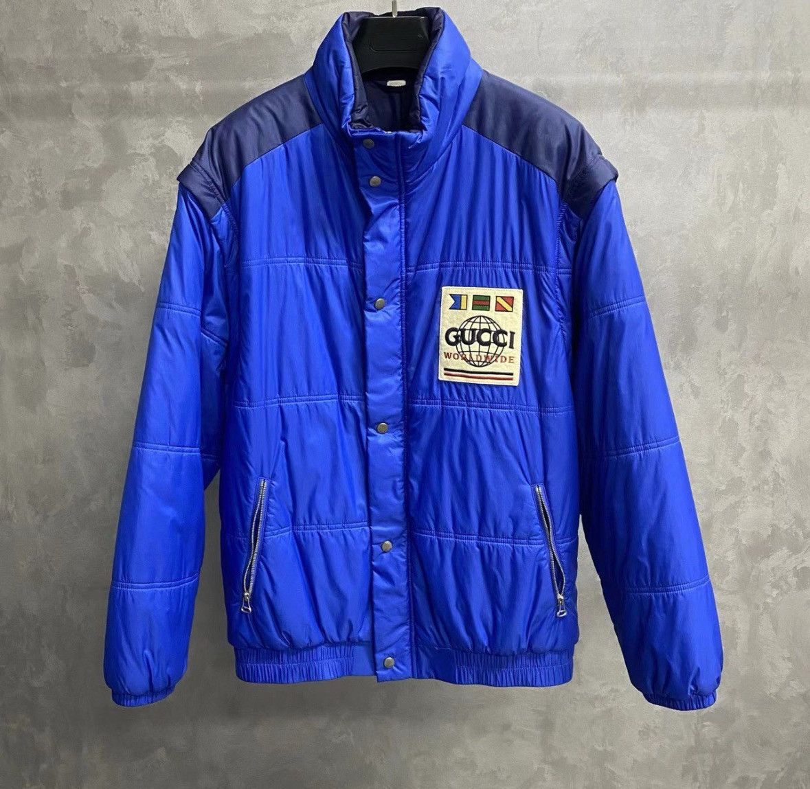 Gucci Gucci Blue Stitching Embroidery Down Jacket 2502-Nextarrow Size US L / EU 52-54 / 3 - 1 Thumbnail