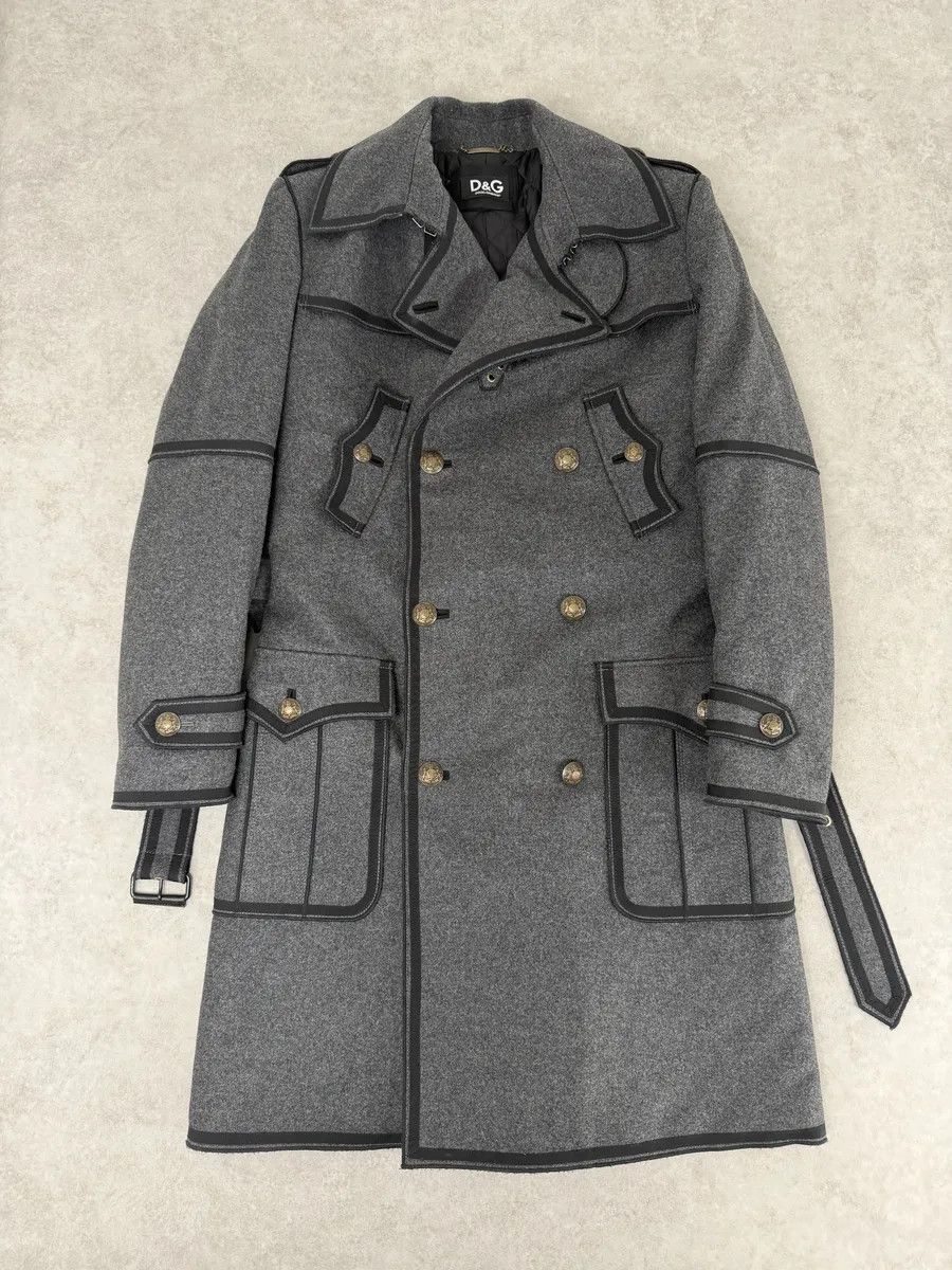 Dolce & Gabbana AW2009 Dolce & Gabbana Grey Wool Officer Trench Coat Size US M / EU 48-50 / 2 - 4 Thumbnail