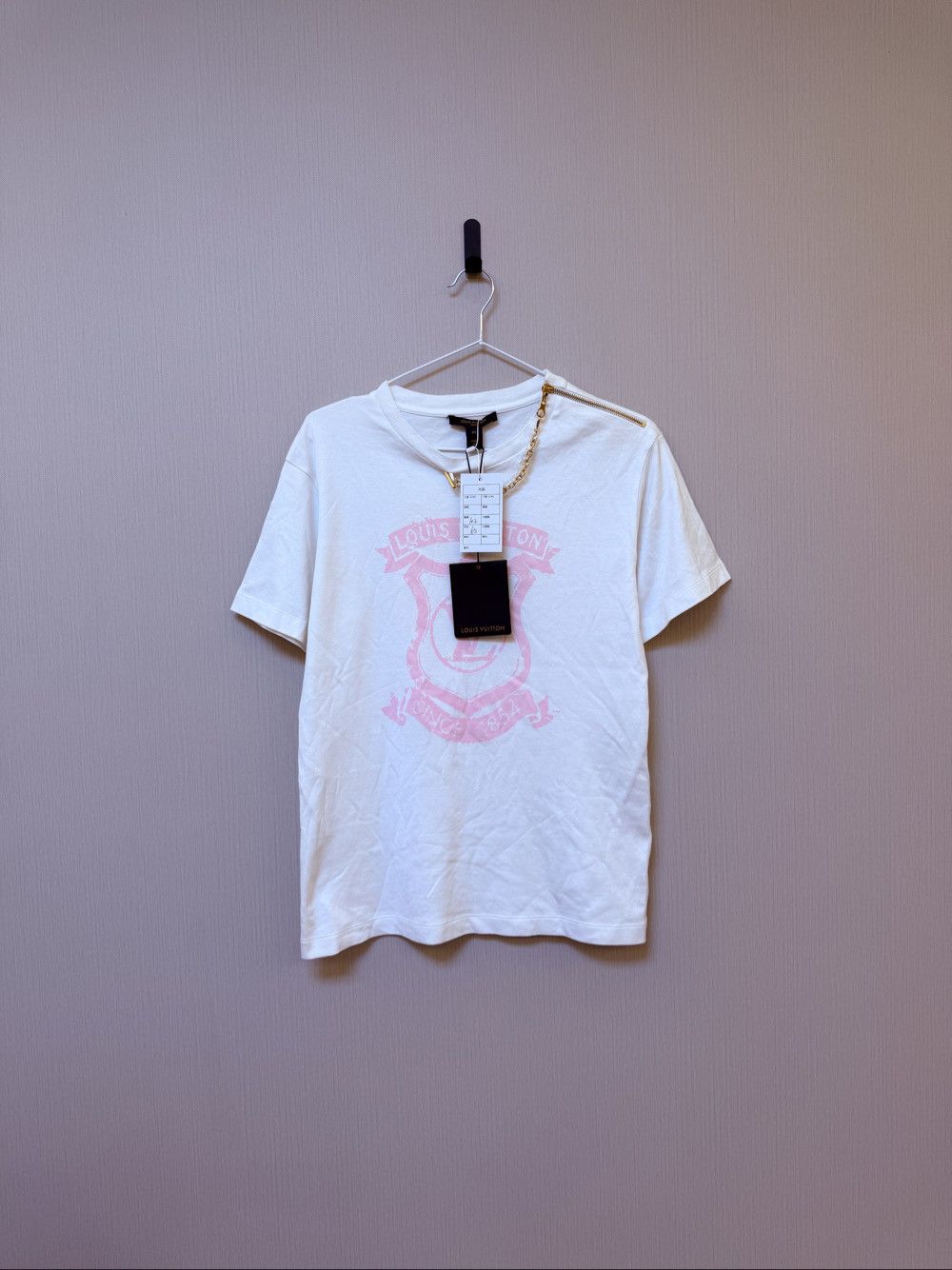 Louis Vuitton Louis Vuitton Logo Print Zip Chain T-Shirt Size XS
