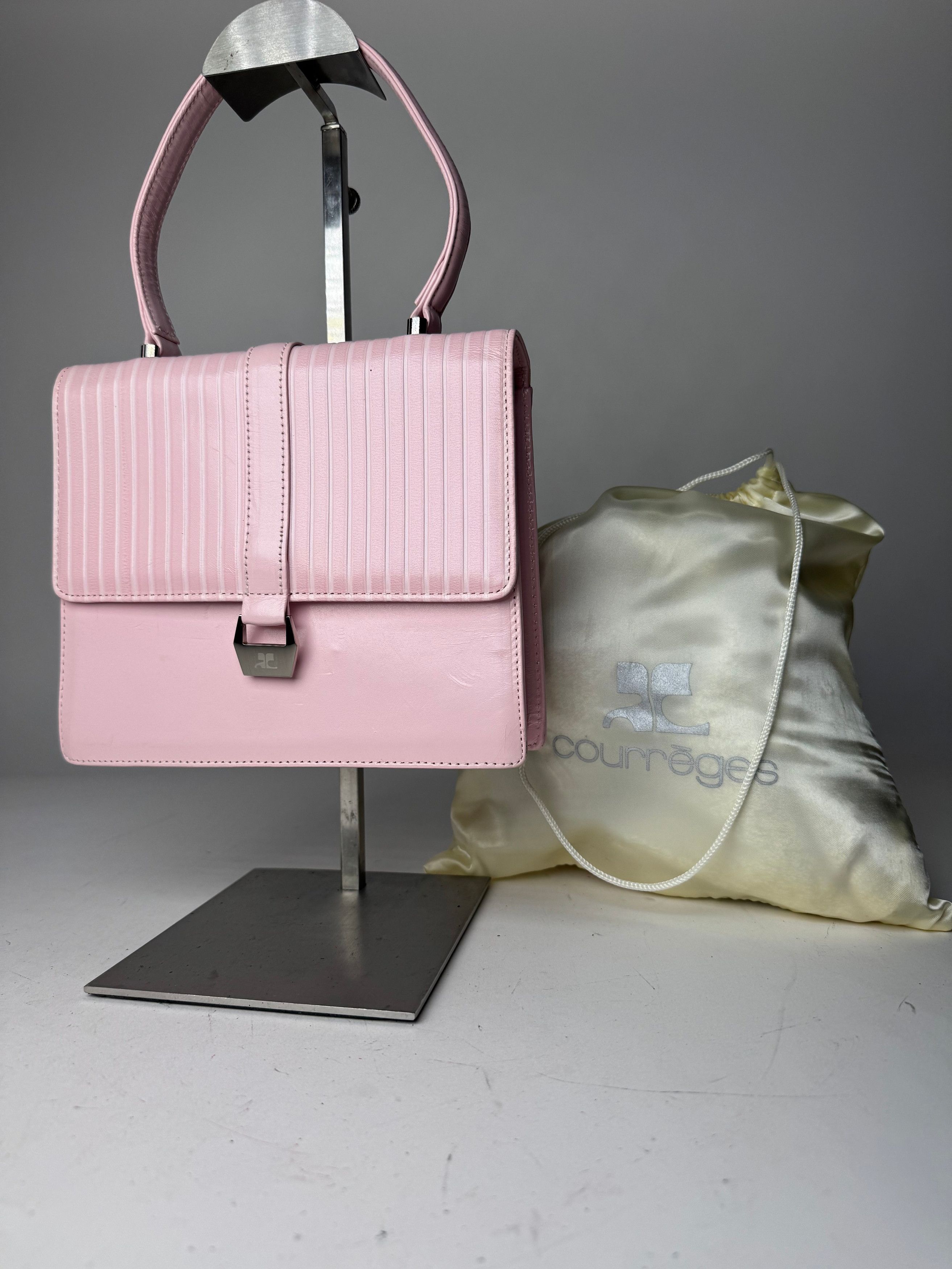 Courreges Vintage Leather Handbag Pink Size ONE SIZE - 1 Thumbnail