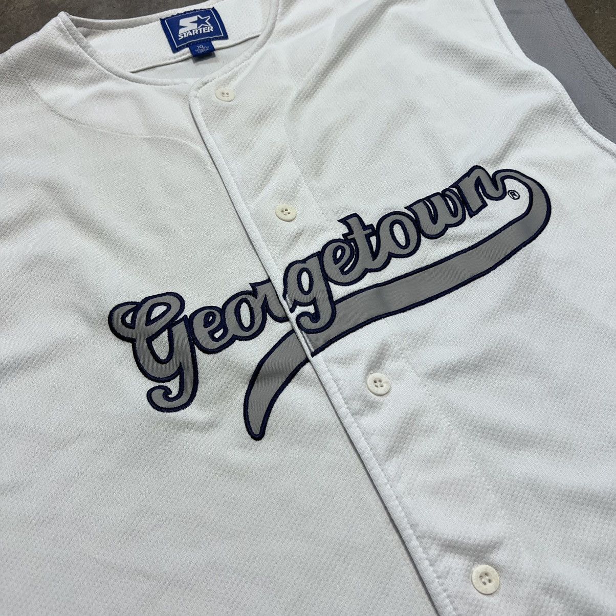 NCAA × Starter × Vintage Vintage 90s Georgetown Hoyas Starter Baseball Jersey College Size US XL / EU 56 / 4 - 3 Thumbnail