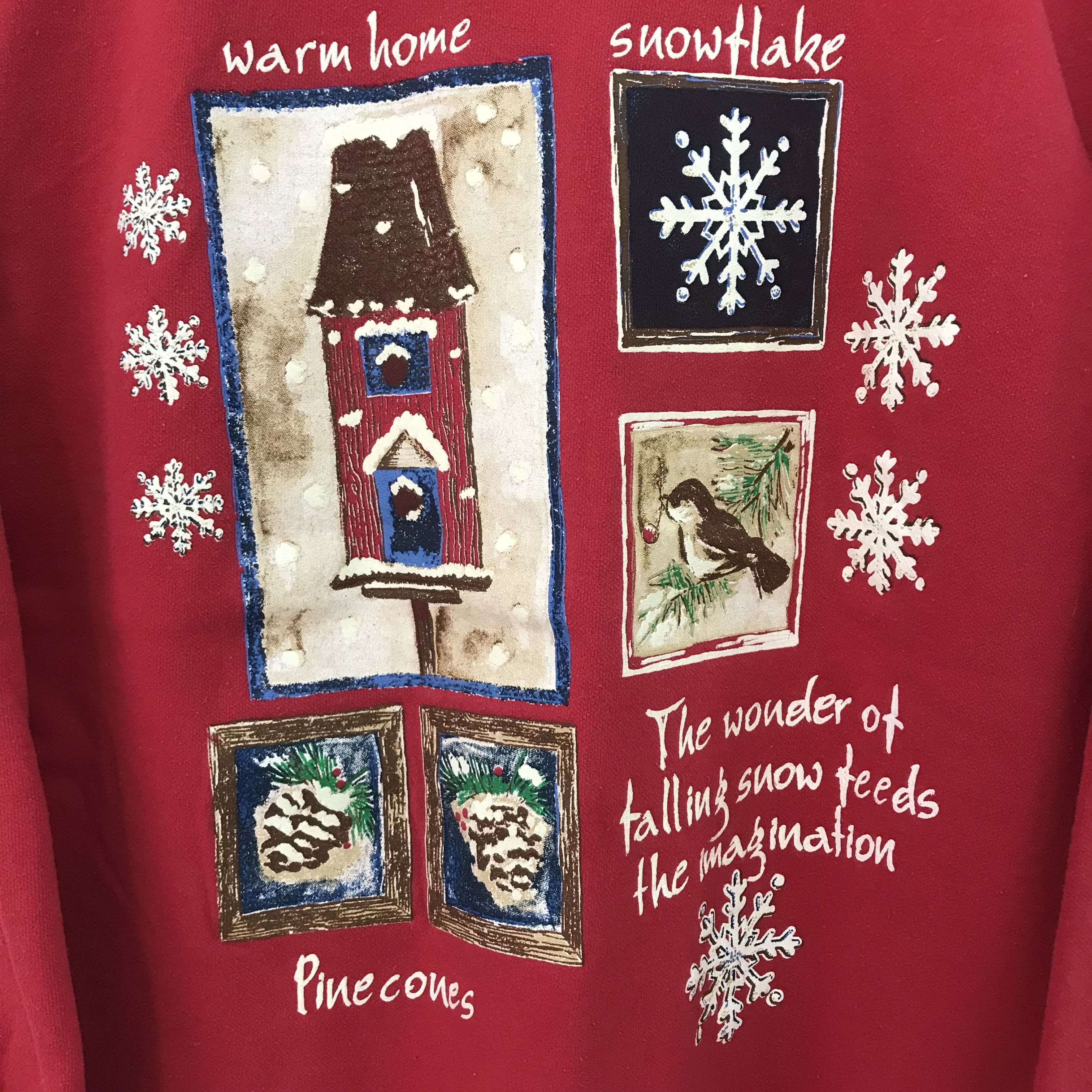 Vintage Vintage 90's Graphic Snow Red Sweatshirt Medium - 635 Size US M / EU 48-50 / 2 - 4 Thumbnail