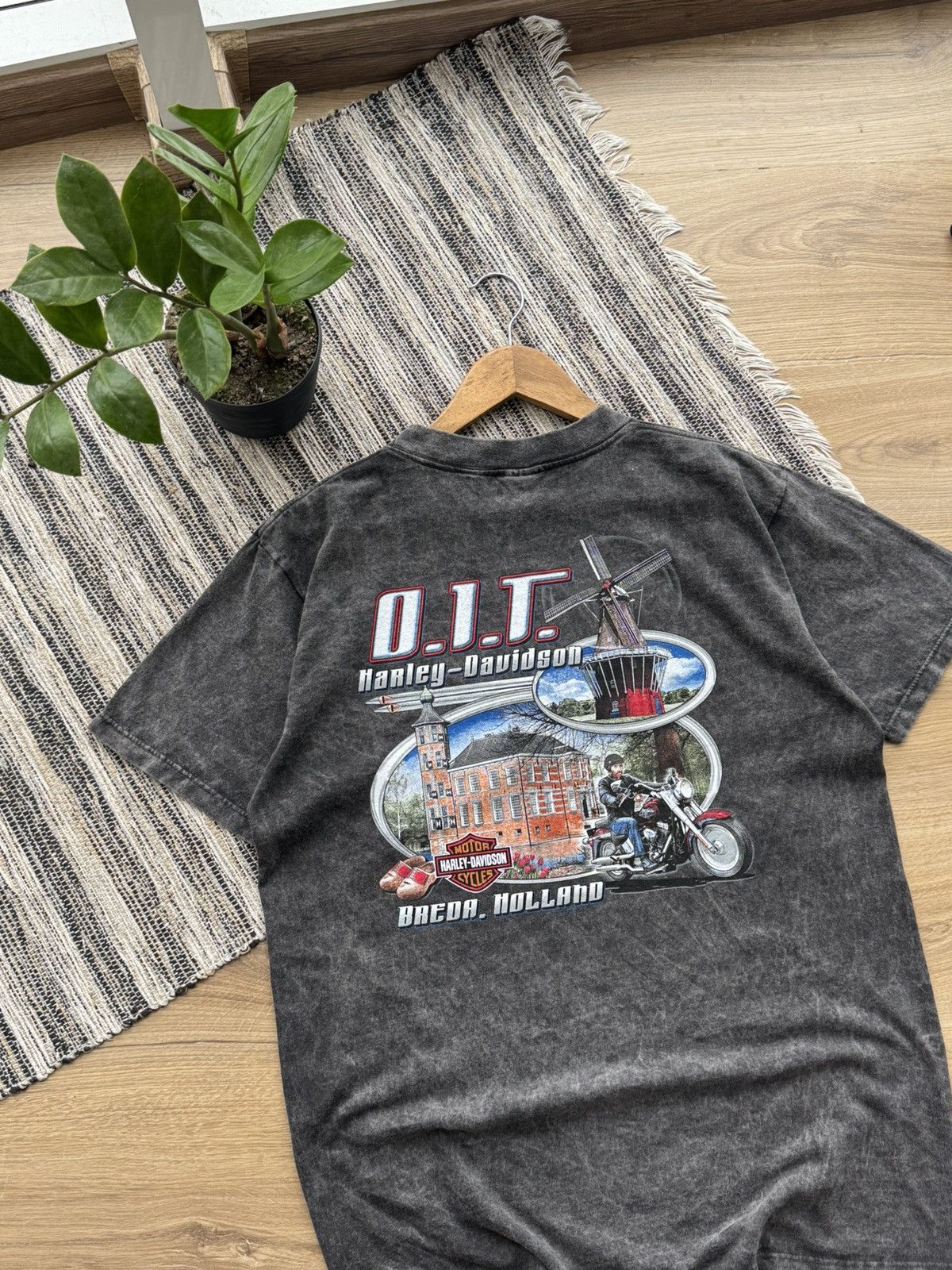 Harley Davidson Vintage Harley Davidson Breda Holland Oversized Gray T-Shirt Size US M / EU 48-50 / 2 - 11 Thumbnail