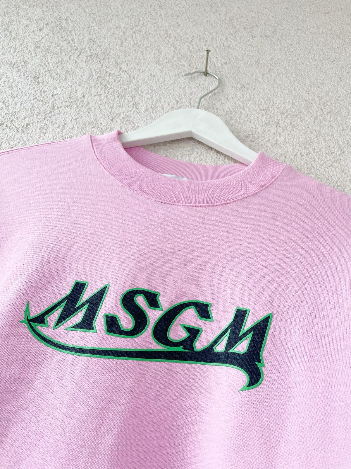 MSGM MSGM Men Pink Sweatshirt Big Logo Luxury Streetwear Size M Size US M / EU 48-50 / 2 - 5 Thumbnail