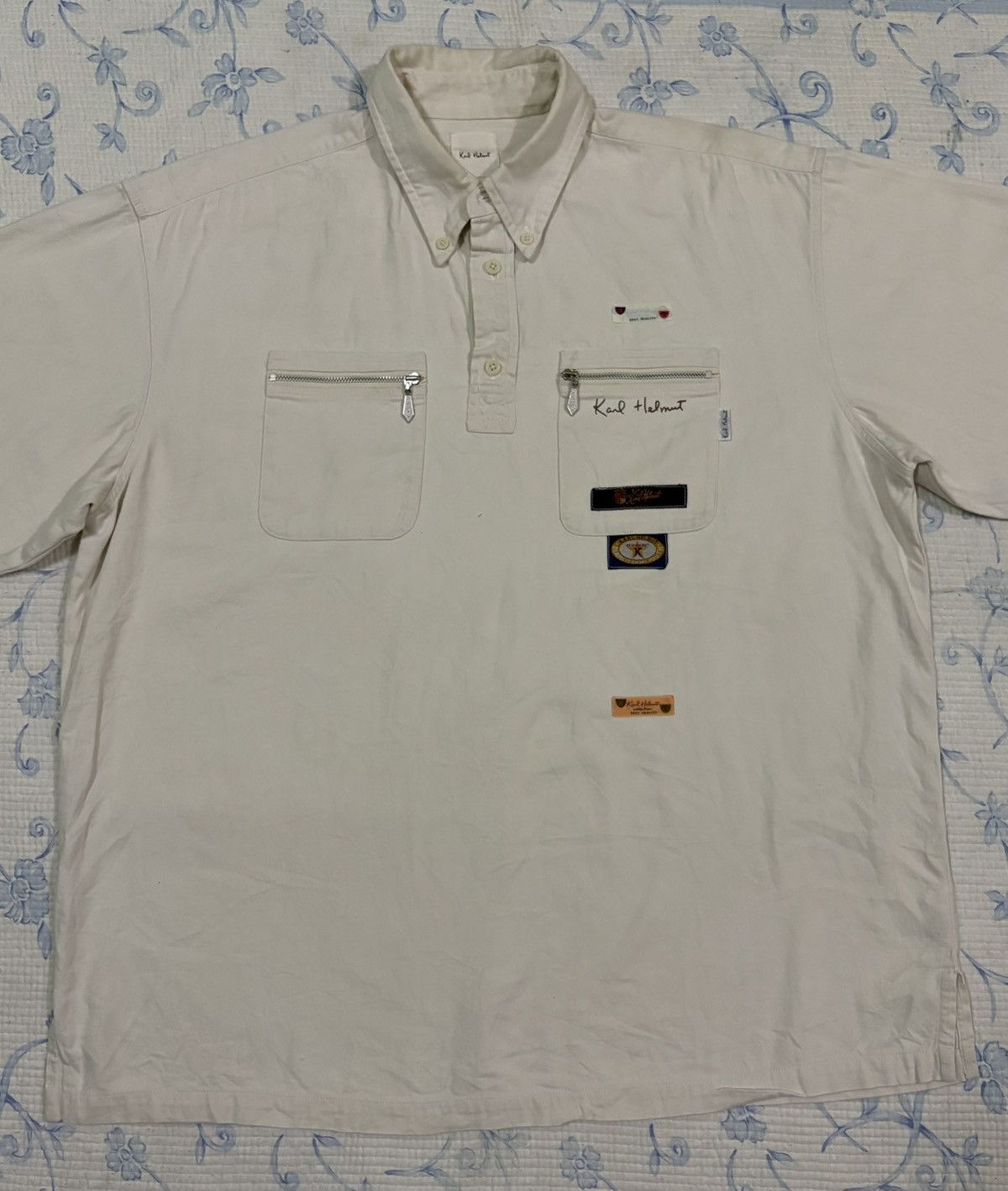 Karl Helmut Karl Helmut Vintage Utility Shirt with Rare Patches Size US L / EU 52-54 / 3 - 4 Thumbnail
