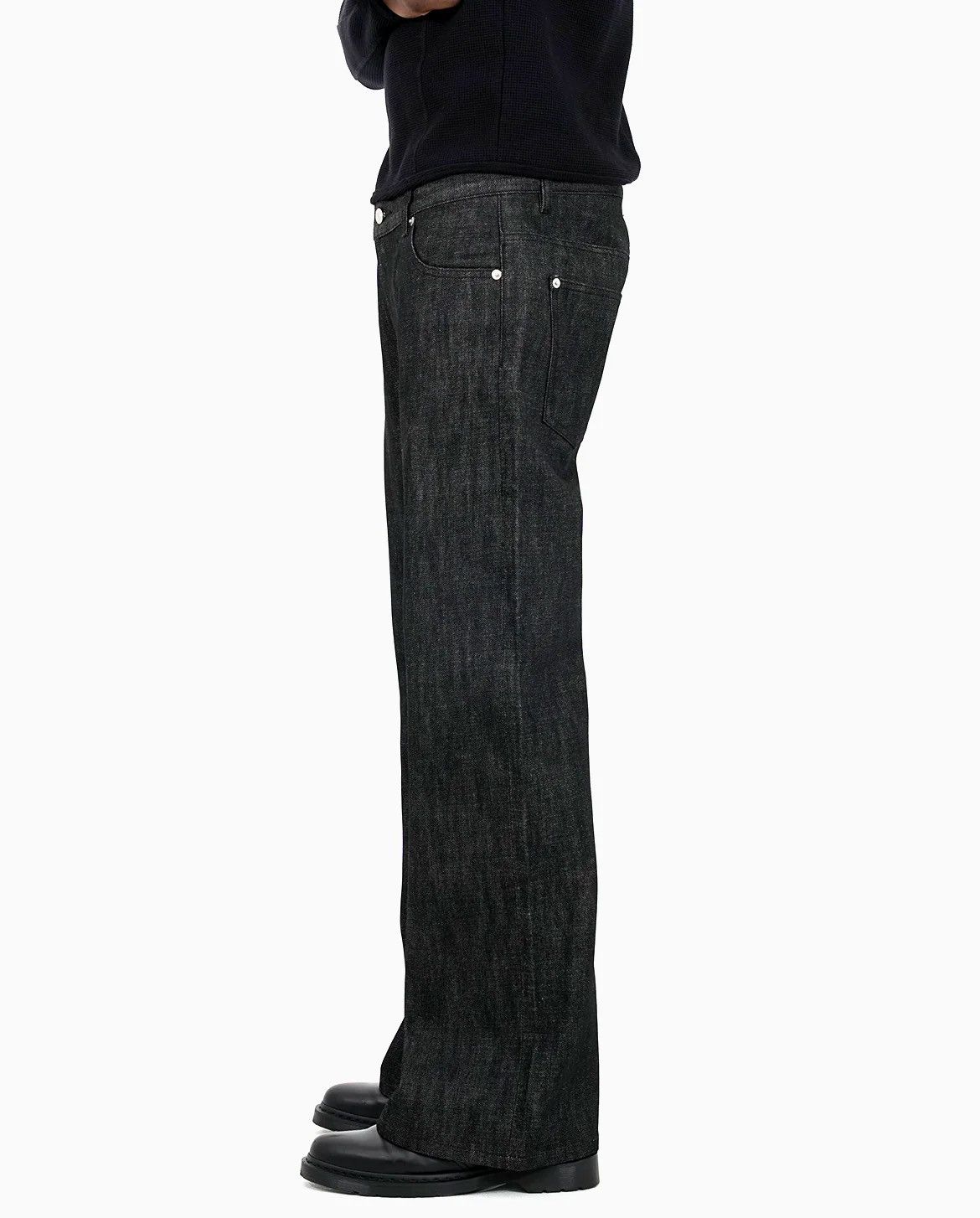Other Menes Raw Salvaged Bootcut Denim Jeans - Black (SOLD OUT) Size US 36 / EU 52 - 3 Thumbnail