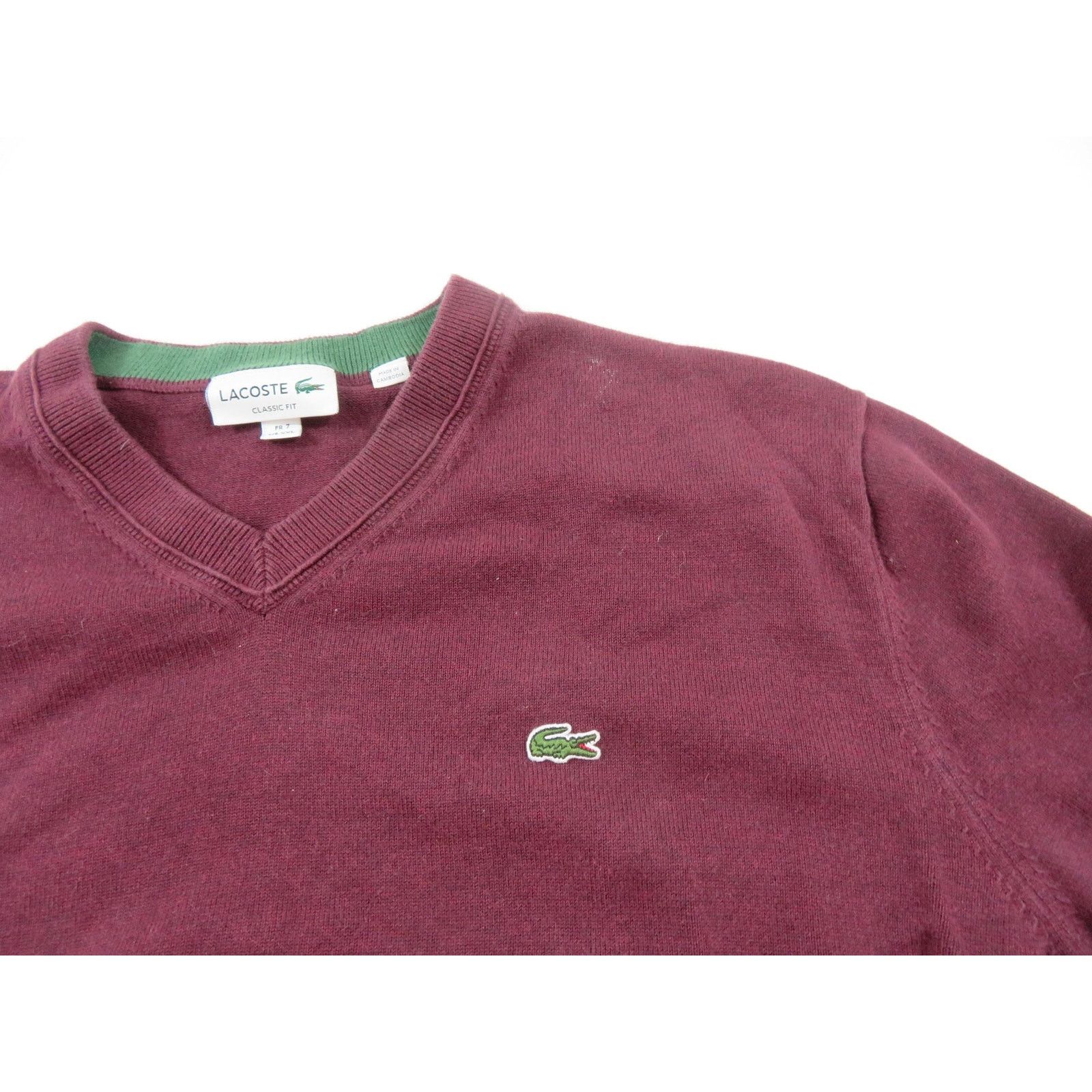 Lacoste Lacoste Classic Fit Burgandy Sweater V-neck Womens Sz 2XL Size XXL / US 16-18 / IT 52-54 - 2 Thumbnail