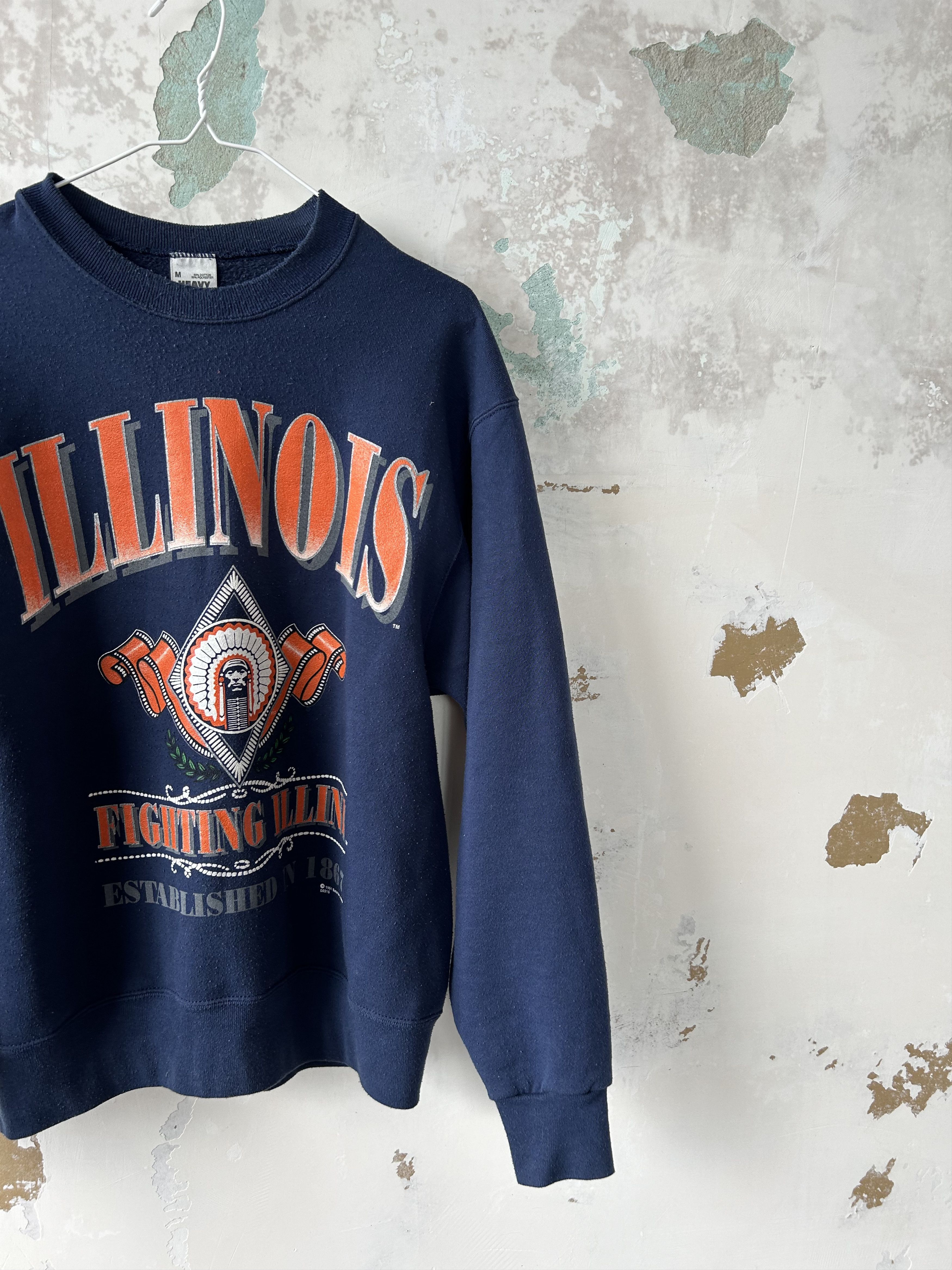 Vintage VTG 90's University of Illinois Sweatshirt Size Men's Me Size US M / EU 48-50 / 2 - 2 Thumbnail