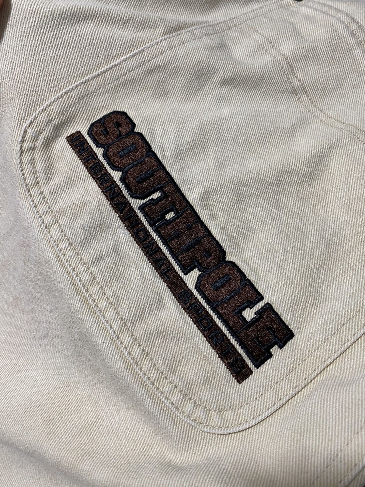Southpole Y2K SOUTHPOLE BAGGY JEANS BEIGE Size US 34 / EU 50 - 3 Thumbnail