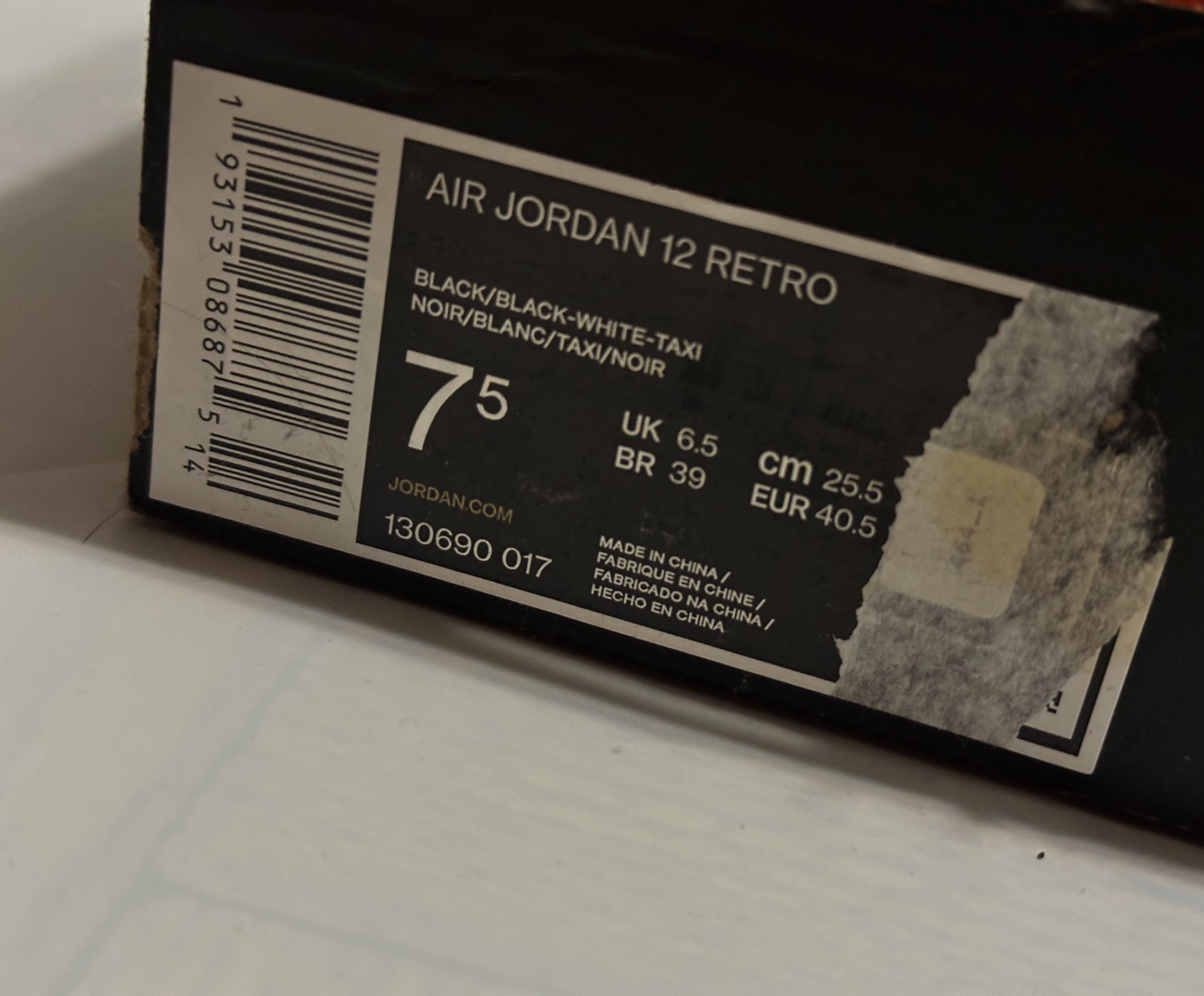 Nike Nike Jordan 12 Retro Reverse Taxi Size US 7.5 / EU 40-41 - 5 Thumbnail