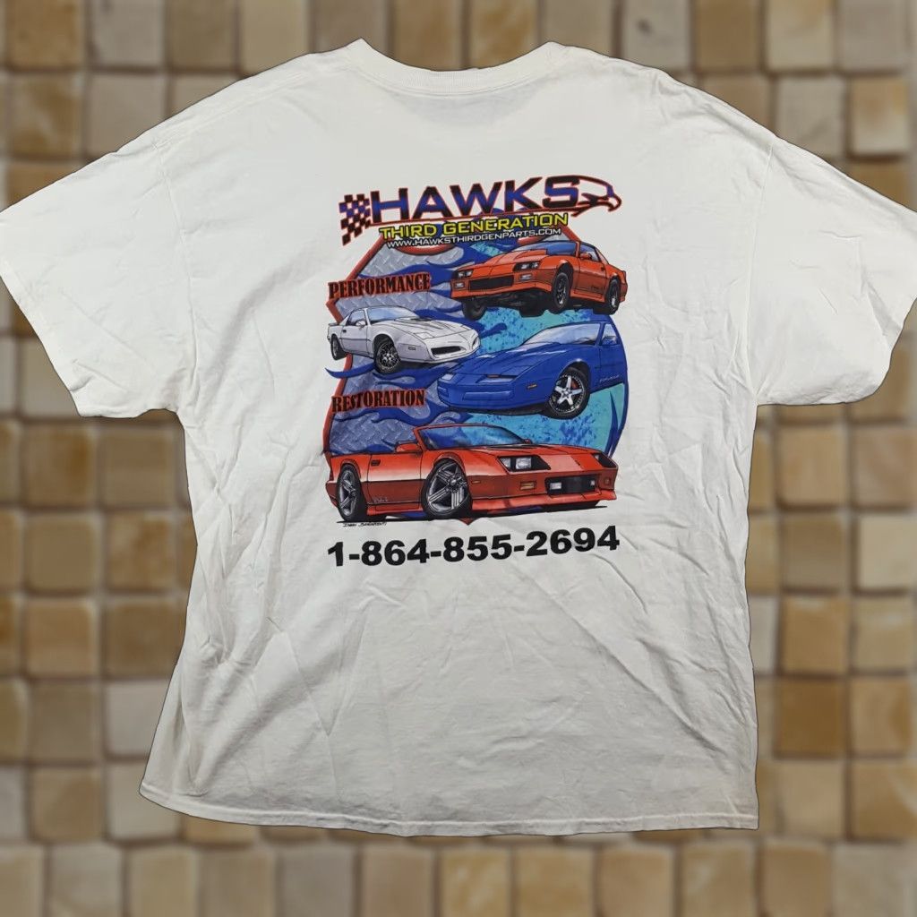 Gildan Vintage Gildan NASCAR T-Shirt Men 2XL White Cotton Retro Auto Grunge Y2K, Short Sleeve Size US XXL / EU 58 / 5 - 1 Thumbnail