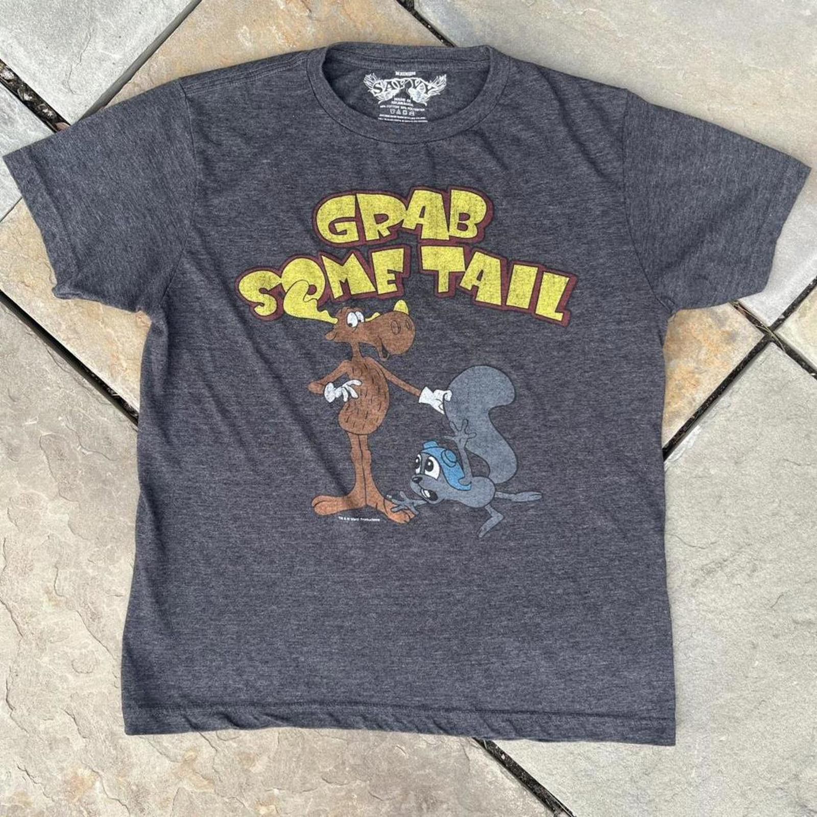 Other Dark Grey Grab Some Tail Rocky and Bullwinkle T-Shirt Size US S / EU 44-46 / 1 - 1 Thumbnail