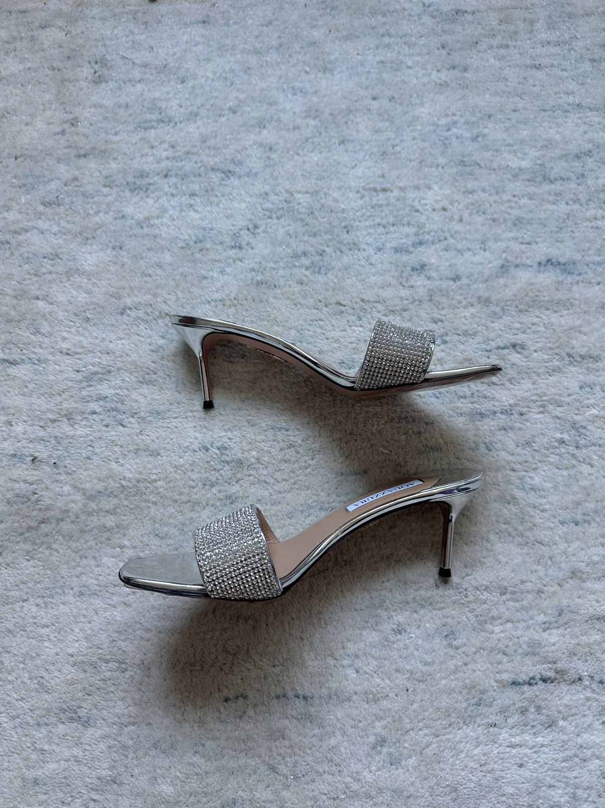 Aquazzura READ NEW Aquazzura Wonderland Crystal Embellished Heels Size US 9 / IT 39 - 3 Thumbnail
