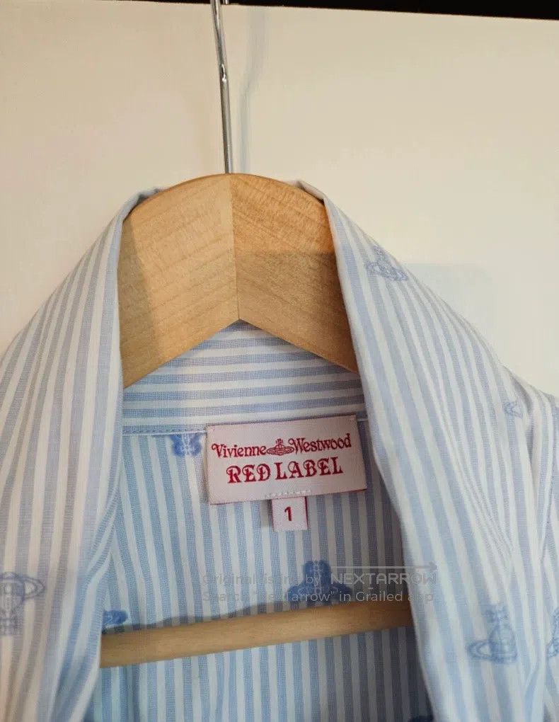 Vivienne Westwood Vivienne Westwood Sky Blue Striped Bow Blouse Size S / US 4 / IT 40 - 3 Thumbnail