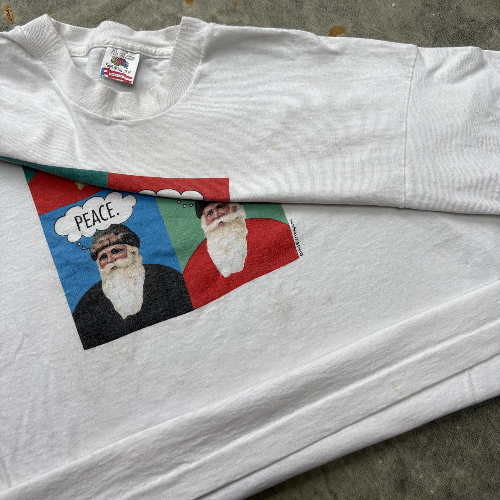Andy Warhol Vintage 90s Andy Warhol Love Joy Peace Martini Santa Shirt Size US XL / EU 56 / 4 - 7 Thumbnail