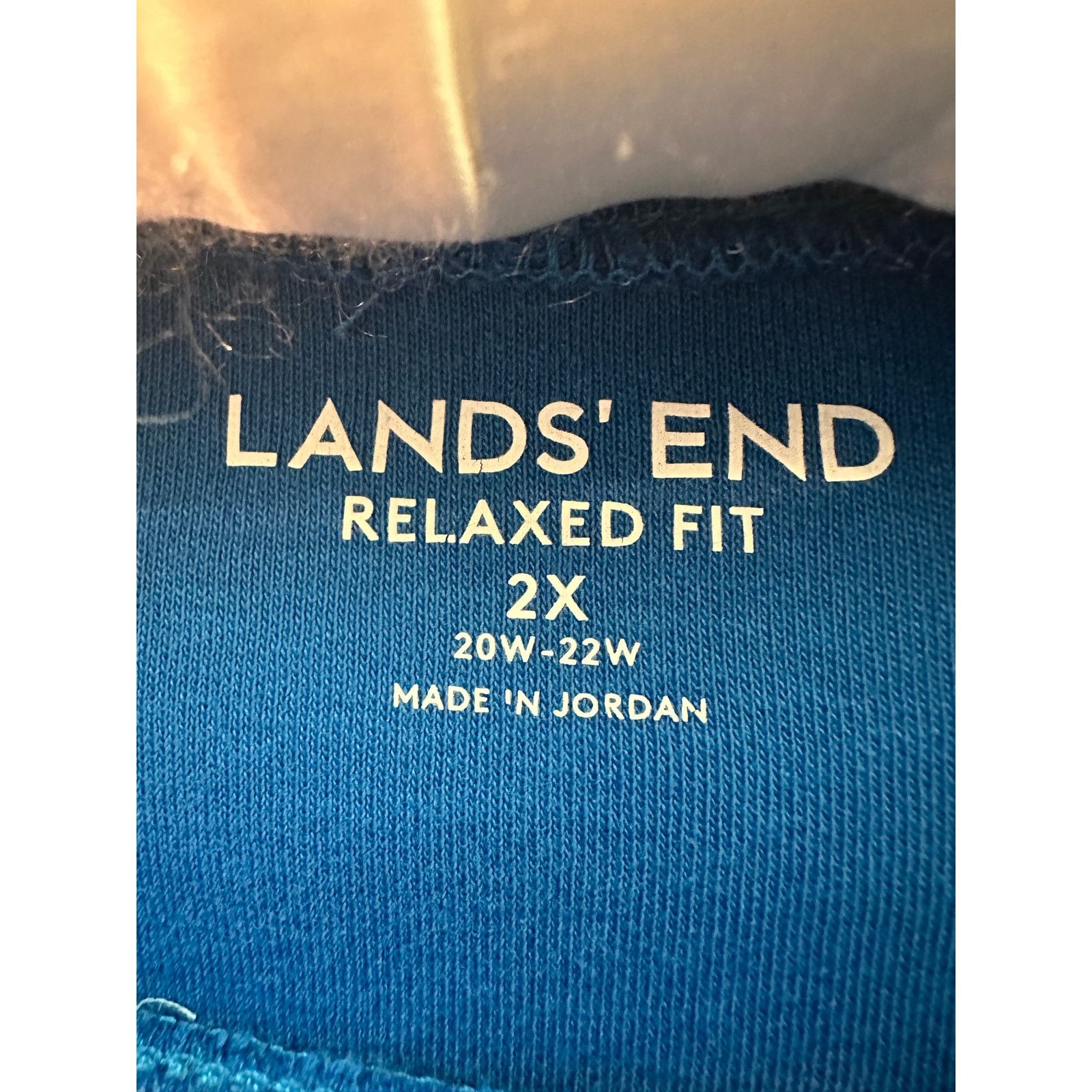Lands' End LANDS END Electric Blue Relax Fit Mock Neck Long Sleeve Top Size XXL / US 16-18 / IT 52-54 - 5 Thumbnail